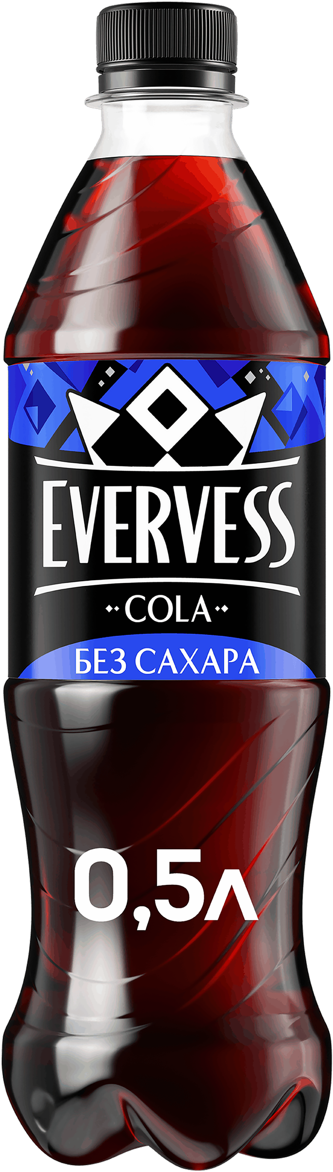 Изображение товара Напиток EVERVESS Cola Zero Sugar Кола без сахара газированный, 0.5л