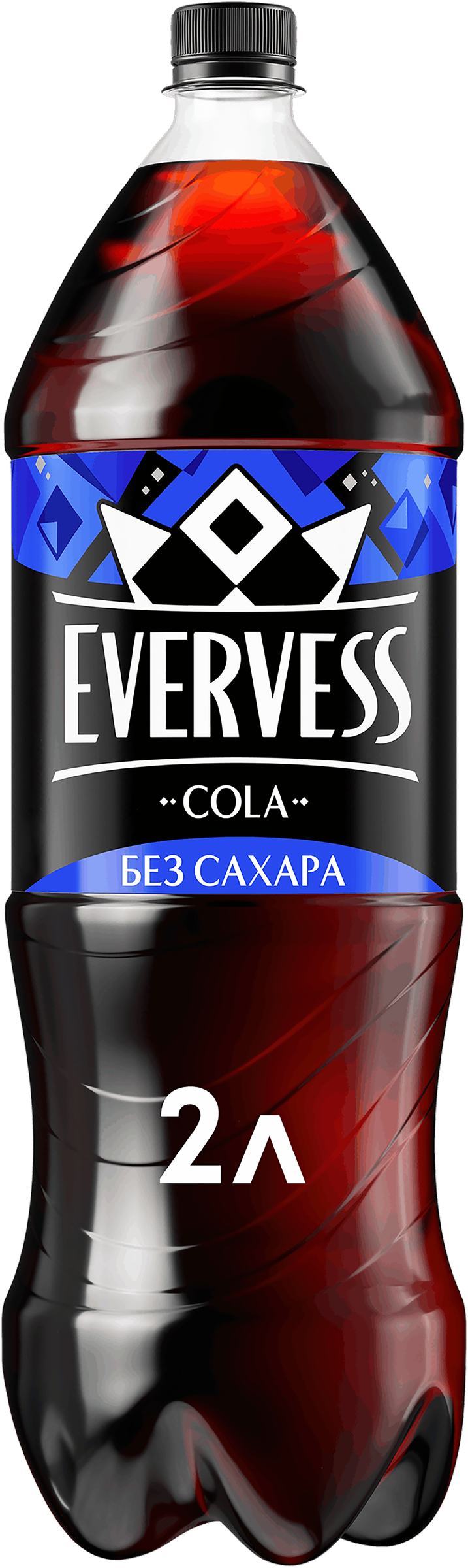 Изображение товара Напиток EVERVESS Cola Zero Sugar Кола без сахара газированный, 2л