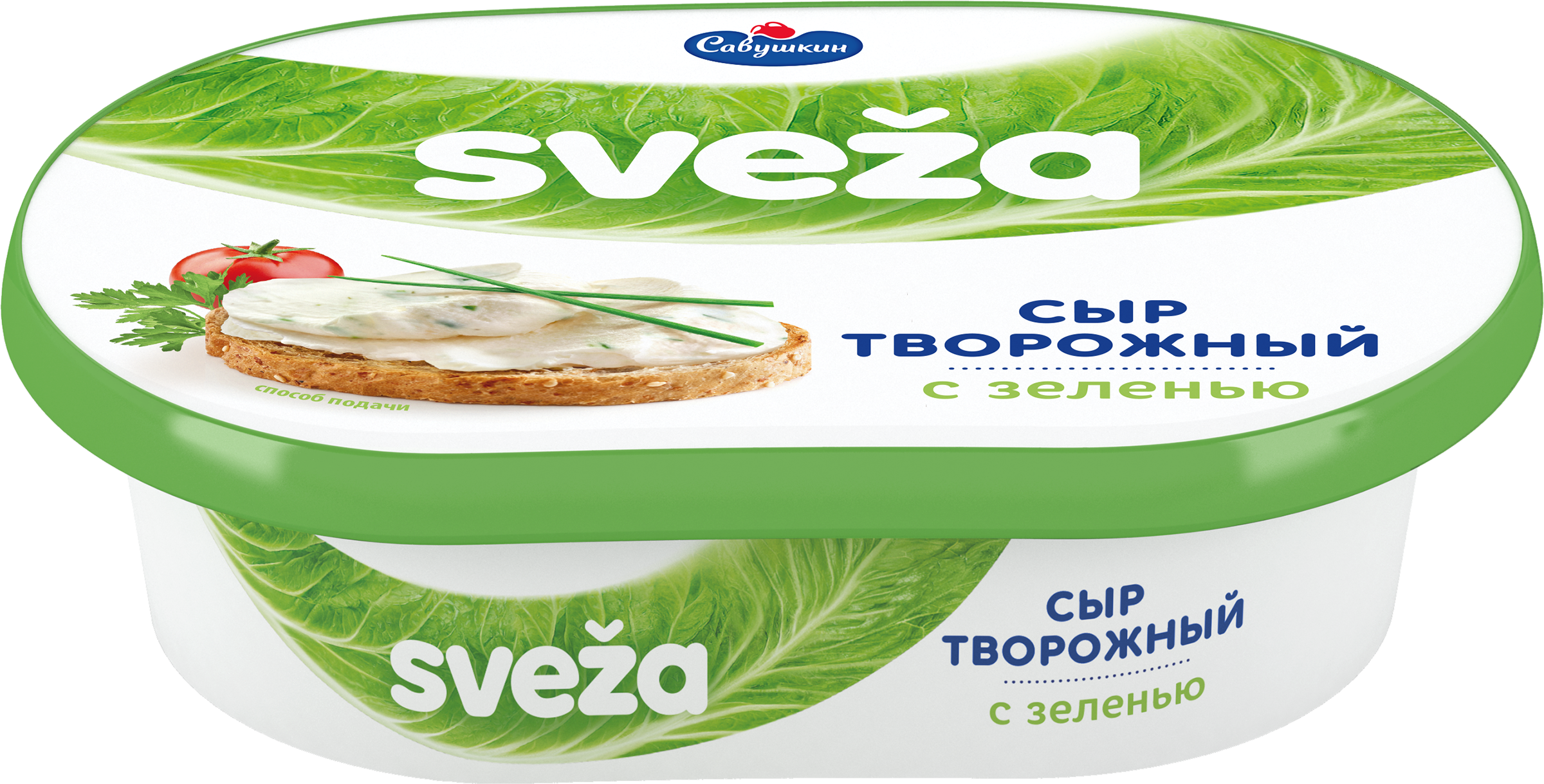 Изображение товара Сыр творожный SVEZA с зеленью 60%, без змж, 150г