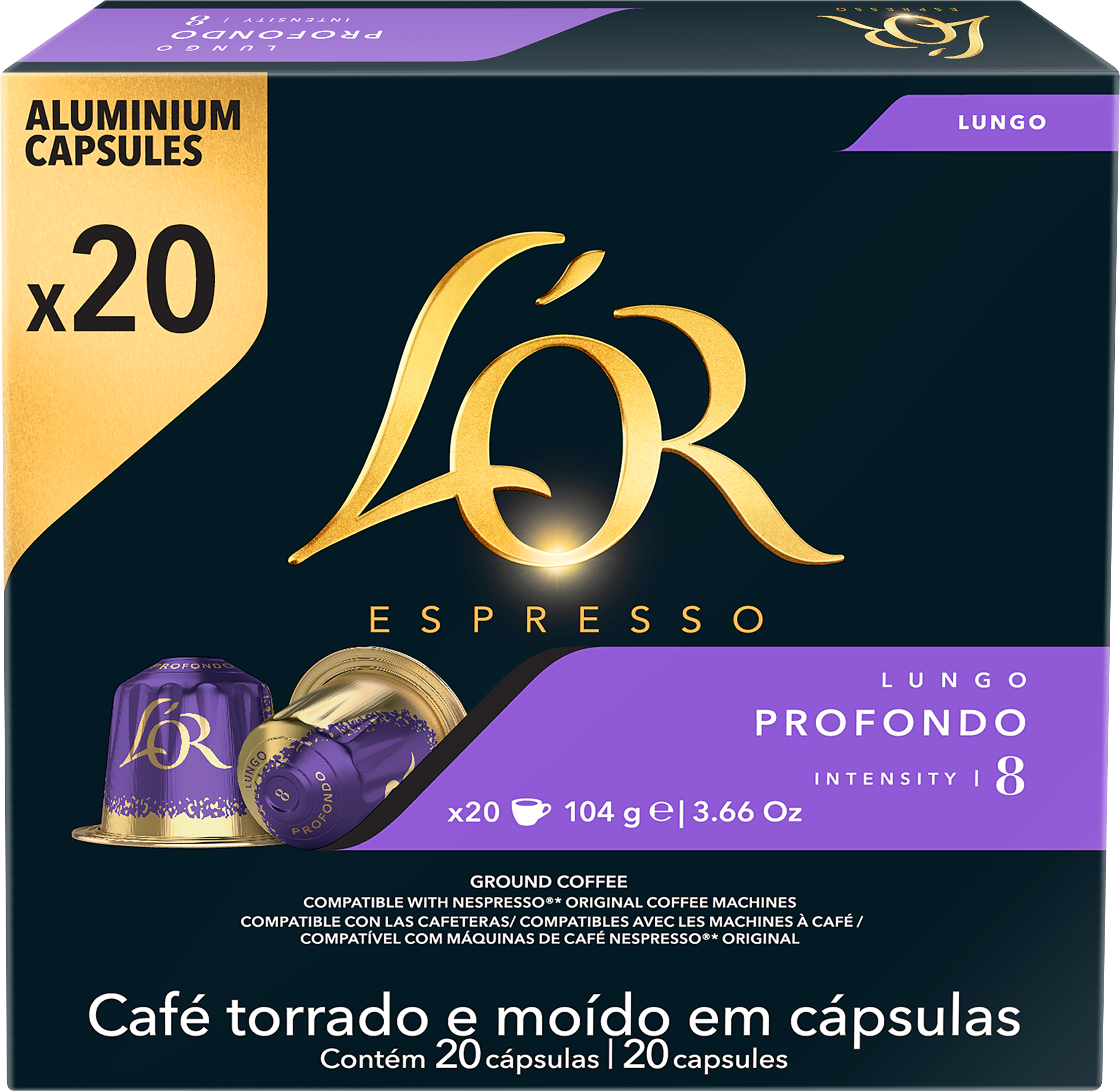 Изображение товара Кофе в капсулах L'OR Espresso Lungo Profondo 20 шт натуральный жареный