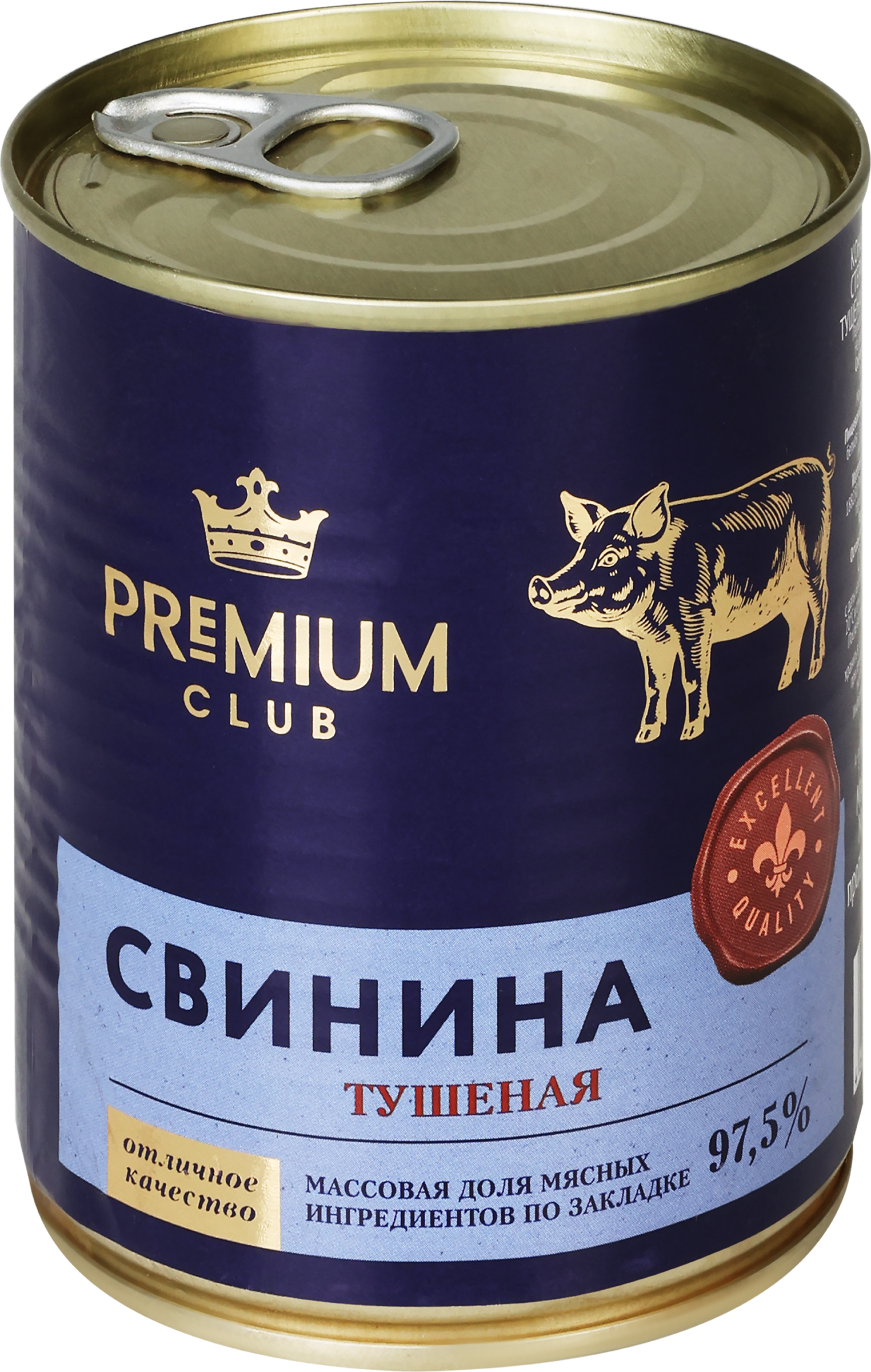 Изображение товара Свинина тушеная PREMIUM CLUB 338г вкусное готовое блюдо для гарнира