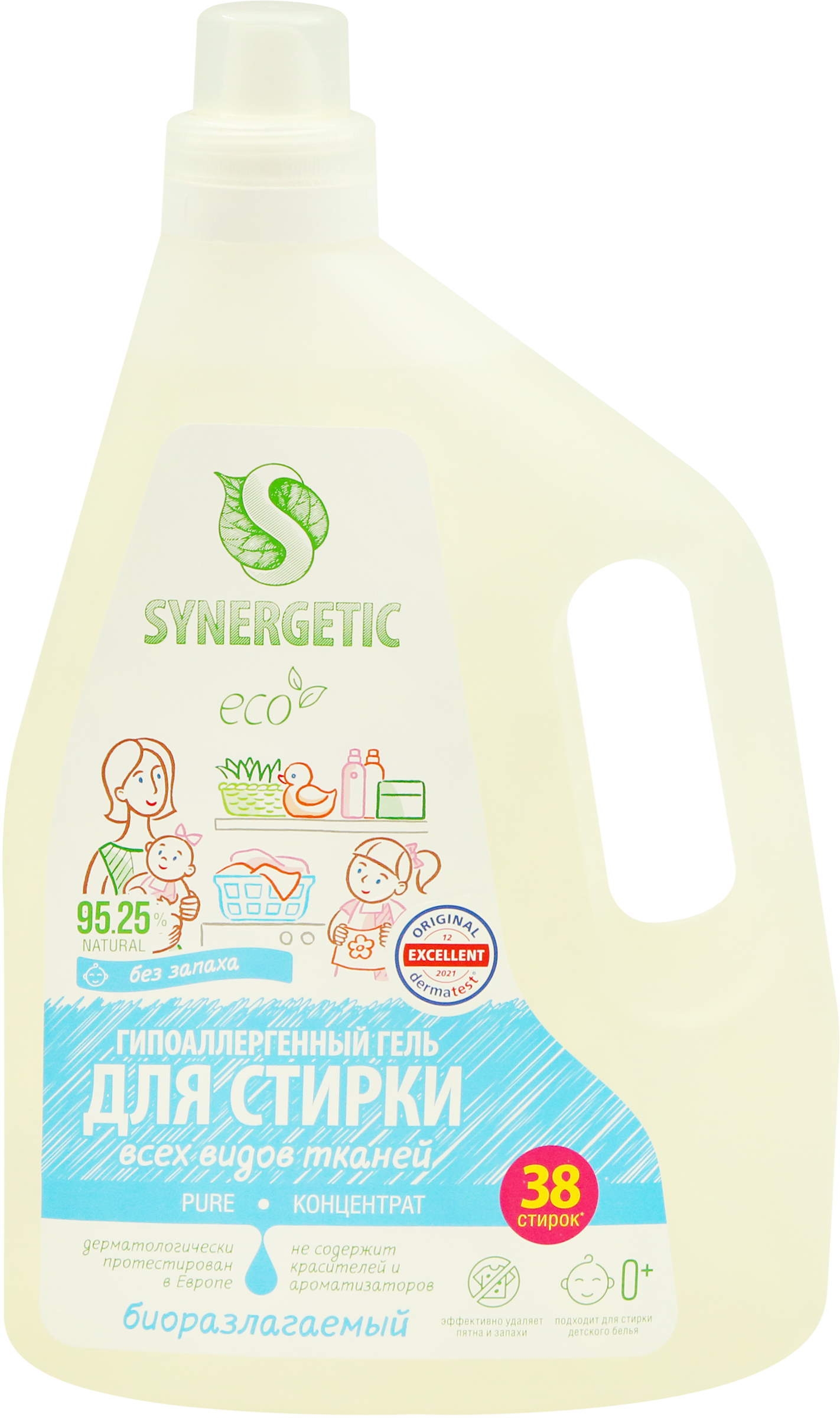 Изображение товара Гель для стирки SYNERGETIC Pure биоразлагаемый концентрированный 2,28л