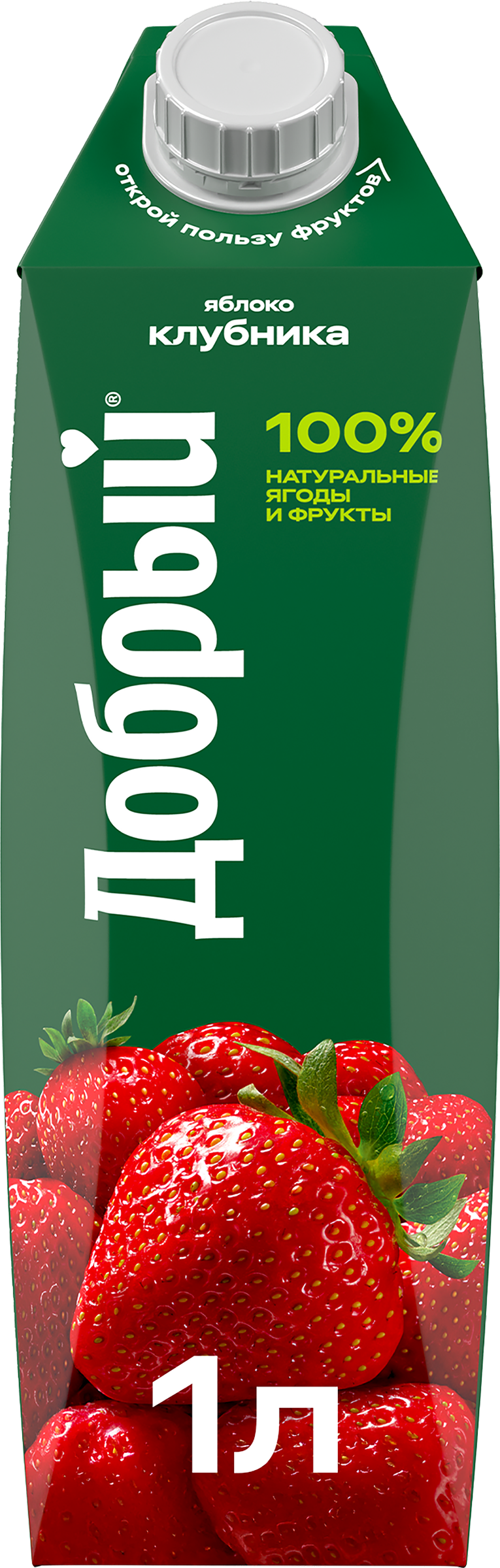 Изображение товара Напиток сокосодержащий ДОБРЫЙ Яблоко, клубника, 1л натуральный фруктовый напиток