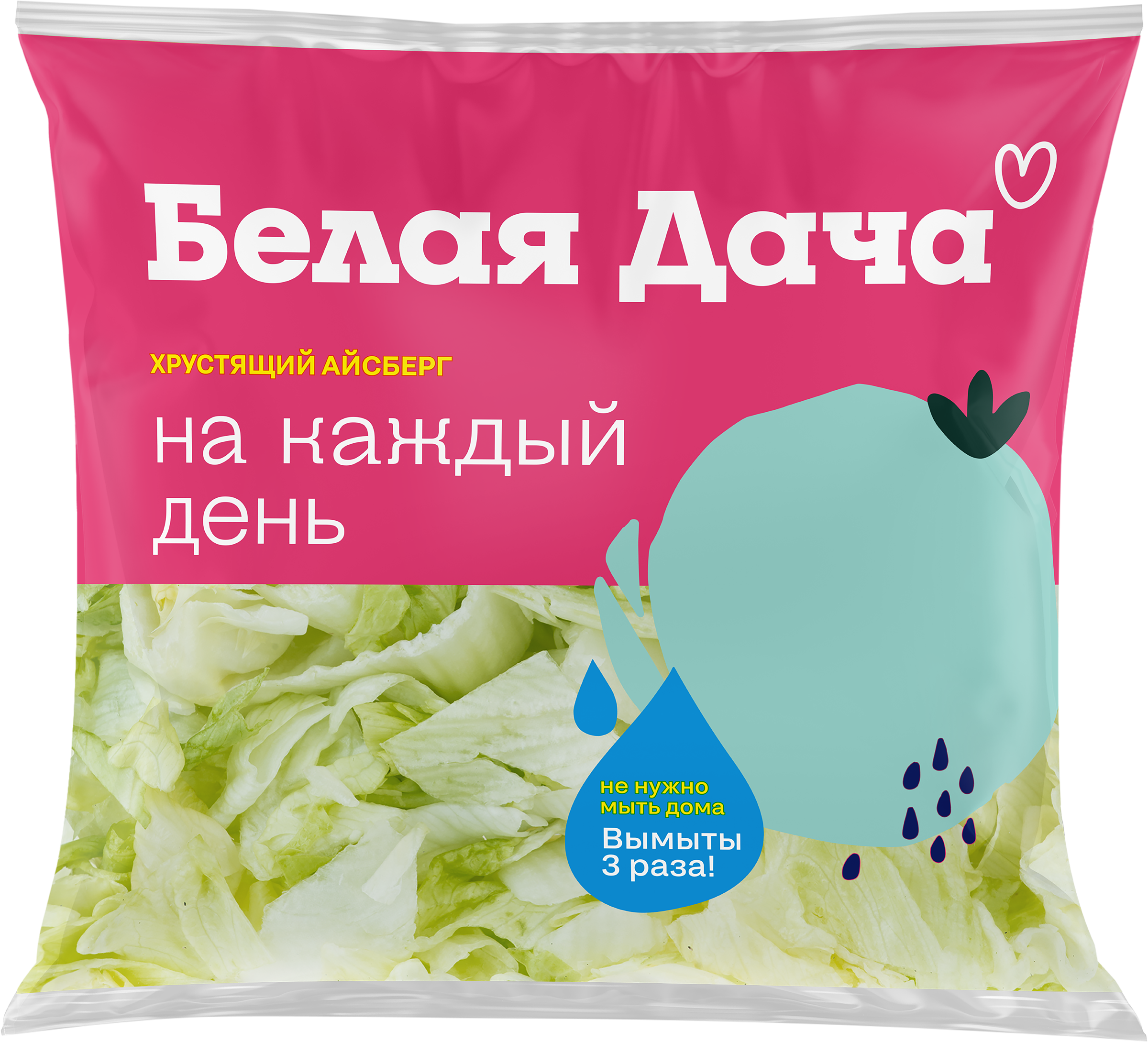 Изображение товара Салат свежий БЕЛАЯ ДАЧА айсберг резаный 150г свежий и готовый к употреблению