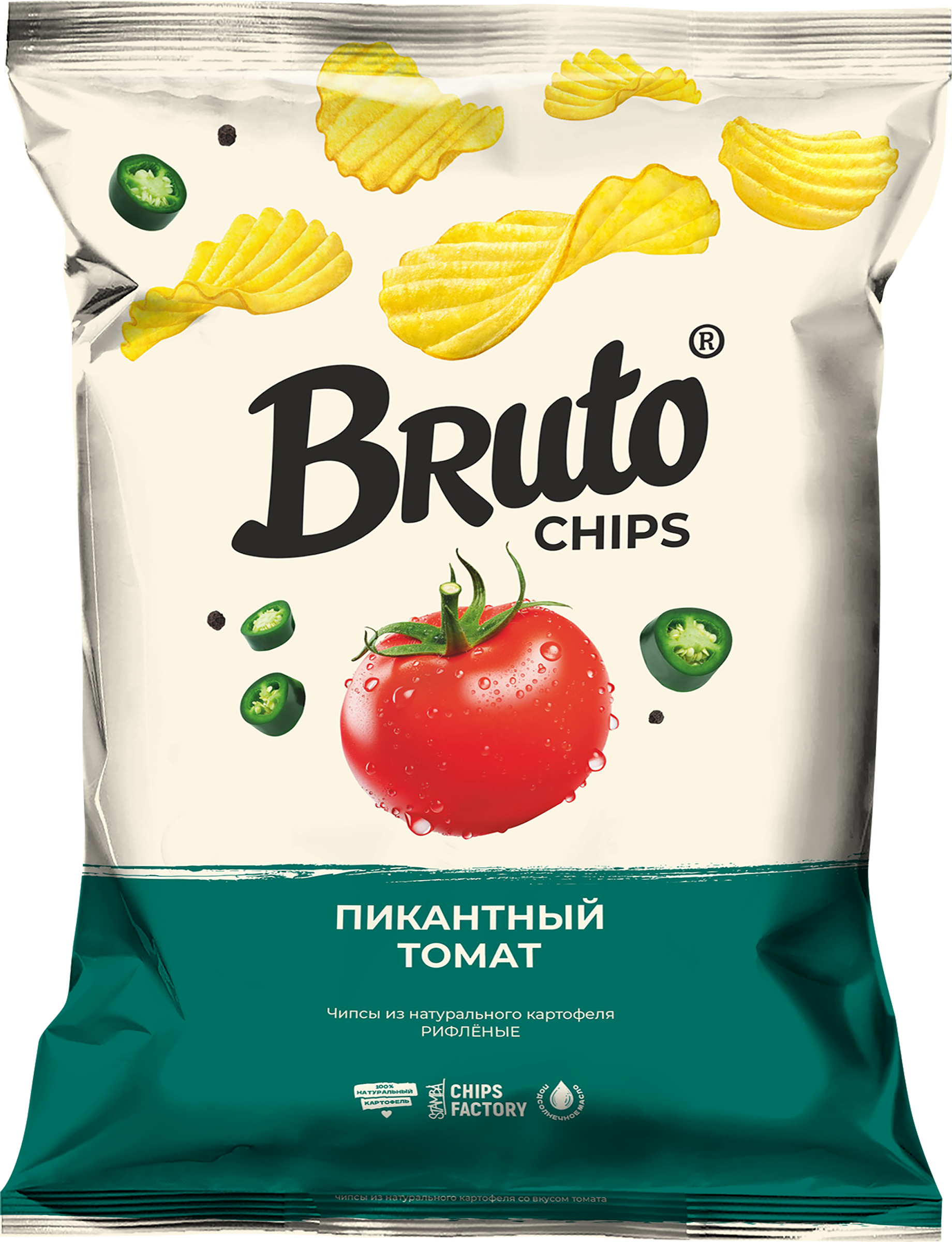 Изображение товара Чипсы картофельные BRUTO со вкусом томата, 120г