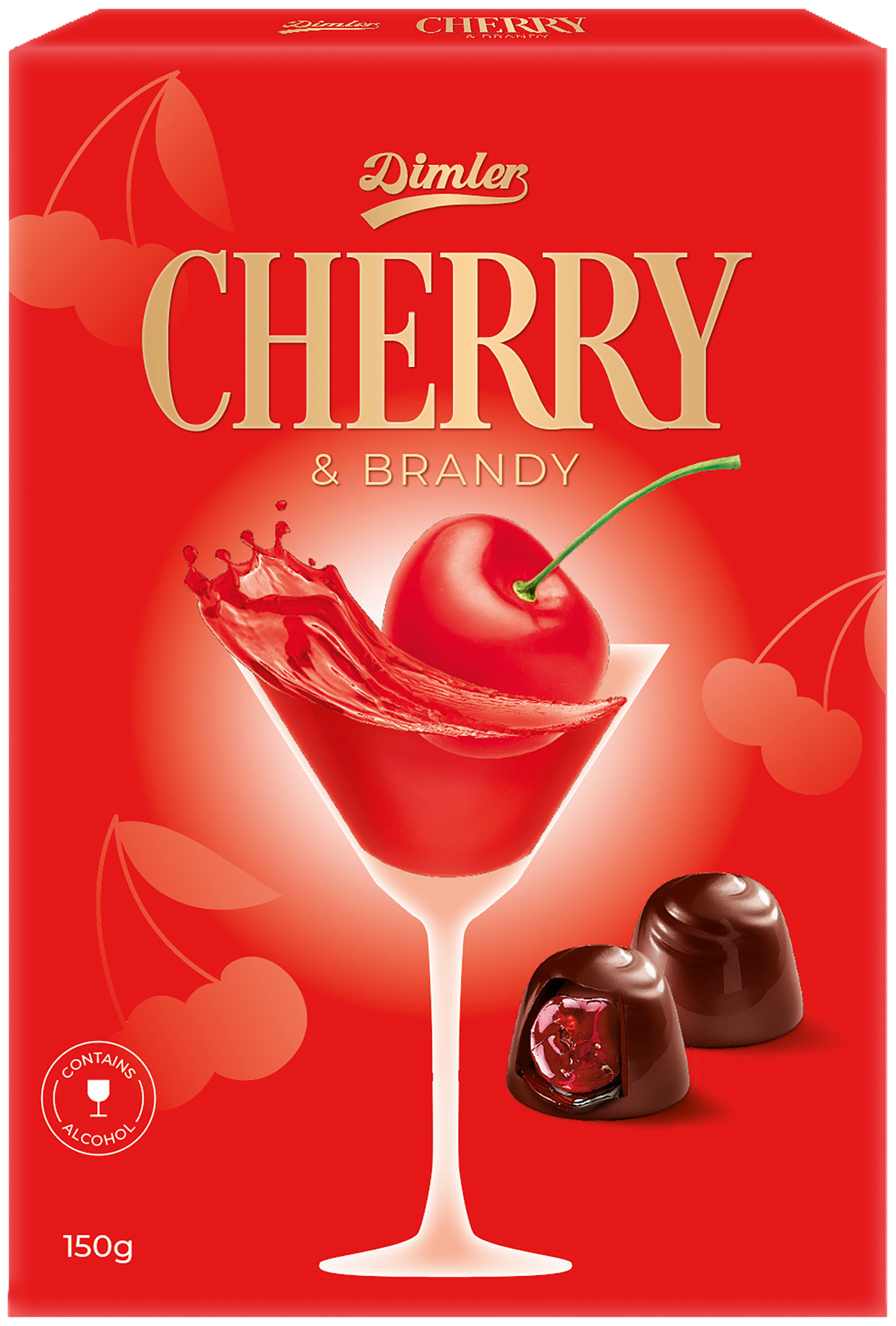 Изображение товара Конфеты DIMLER с алкогольной начинкой вишня и бренди, 150г