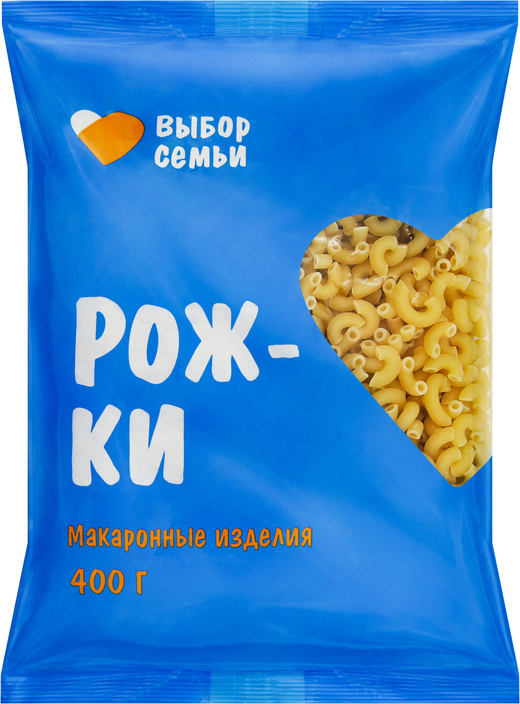 Изображение товара Макароны ВЫБОР СЕМЬИ Рожки группа В, 400г
