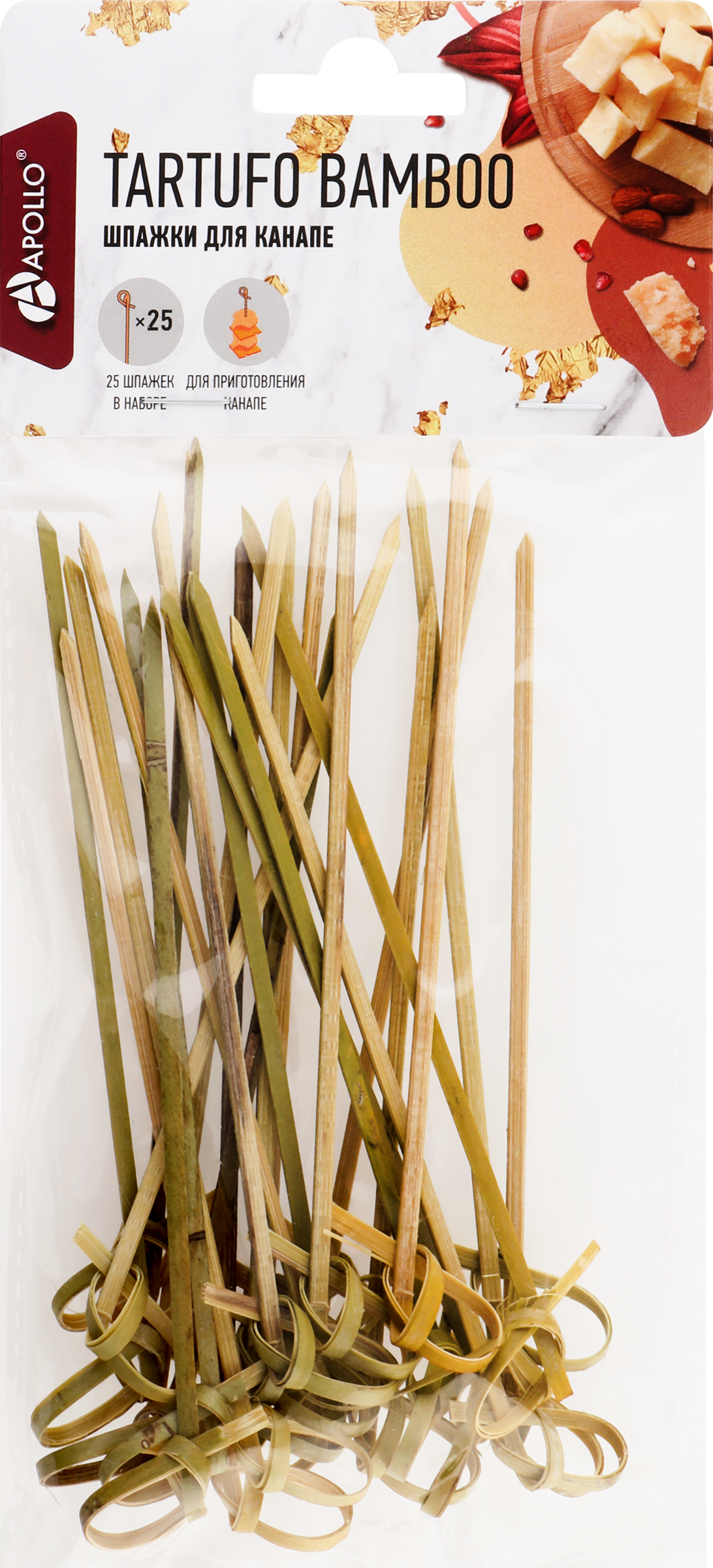 Изображение товара Шпажки для канапе APOLLO Tartufo Bamboo, Арт. TAR-13, 25шт