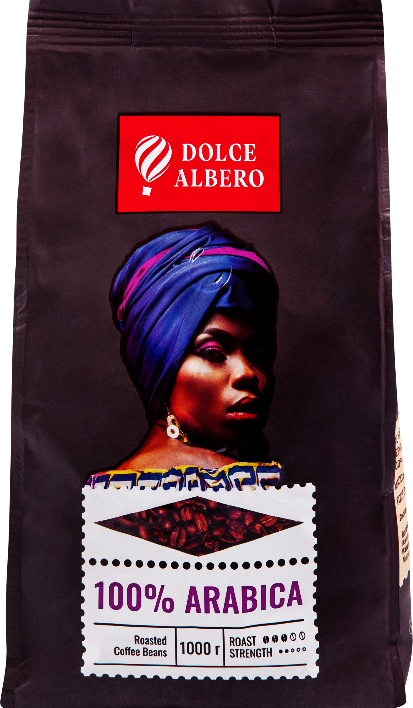 Изображение товара Кофе зерновой DOLCE ALBERO 100% Arabica, 1кг - Средняя обжарка