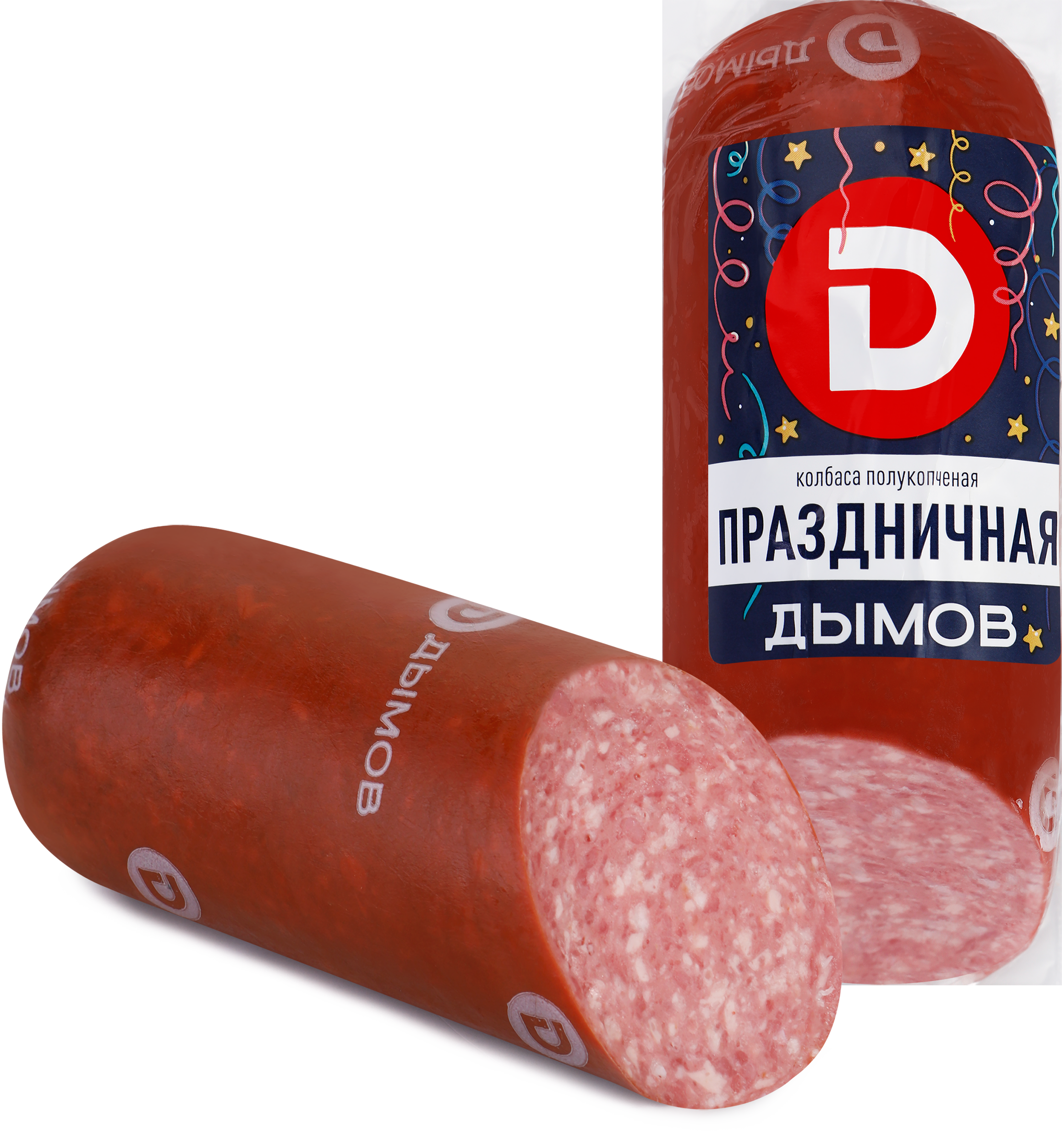 Изображение товара Колбаса полукопченая ДЫМОВ Праздничная, 330г