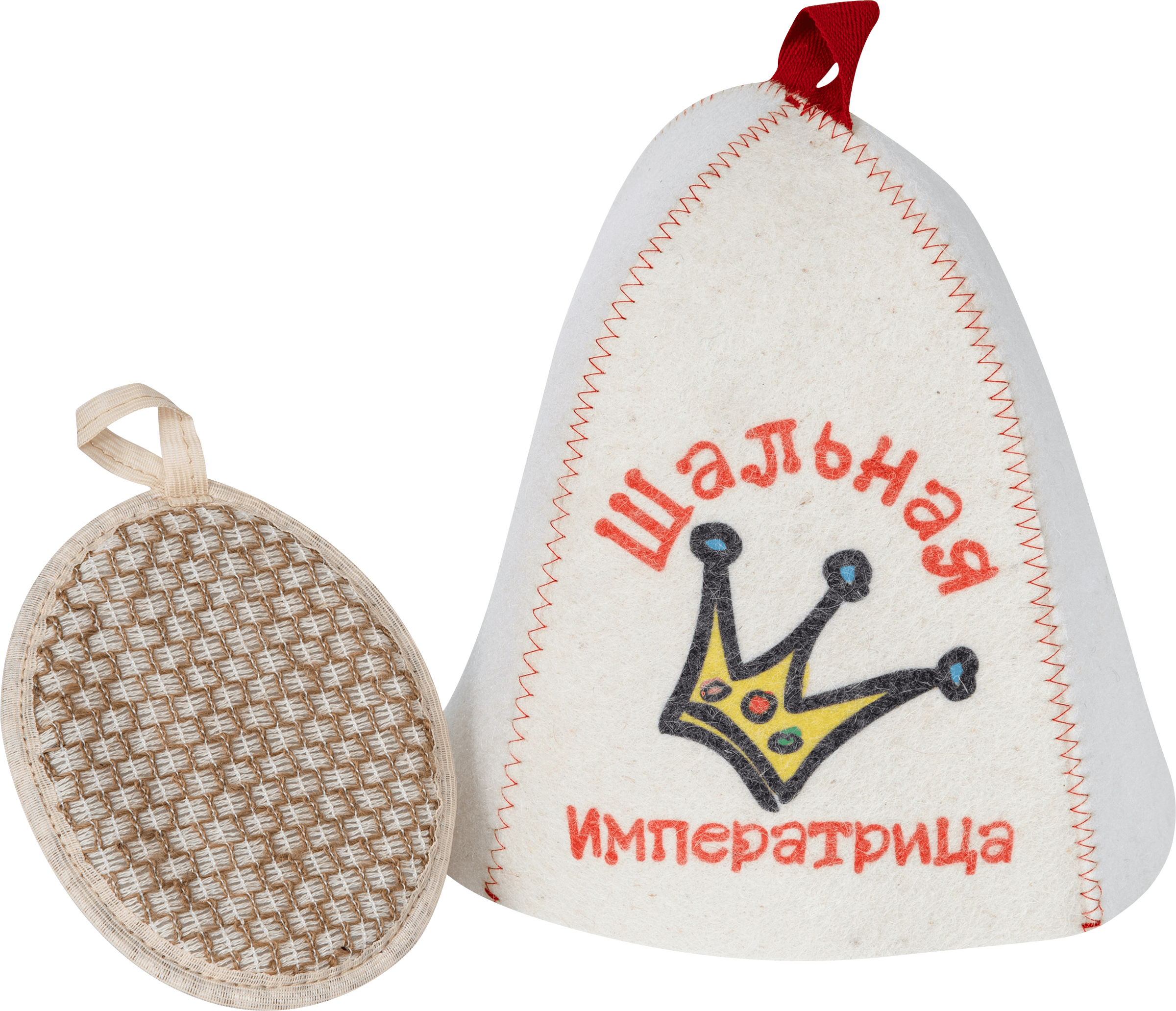 Изображение товара Набор для бани и сауны ГЛАВБАНЯ шапка и мочалка, в ассортименте, Арт. Б32376Л