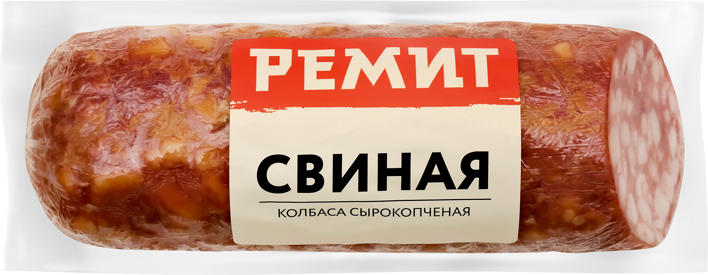Изображение товара Колбаса сырокопченая РЕМИТ Свиная, весовая, мясной деликатес, Россия
