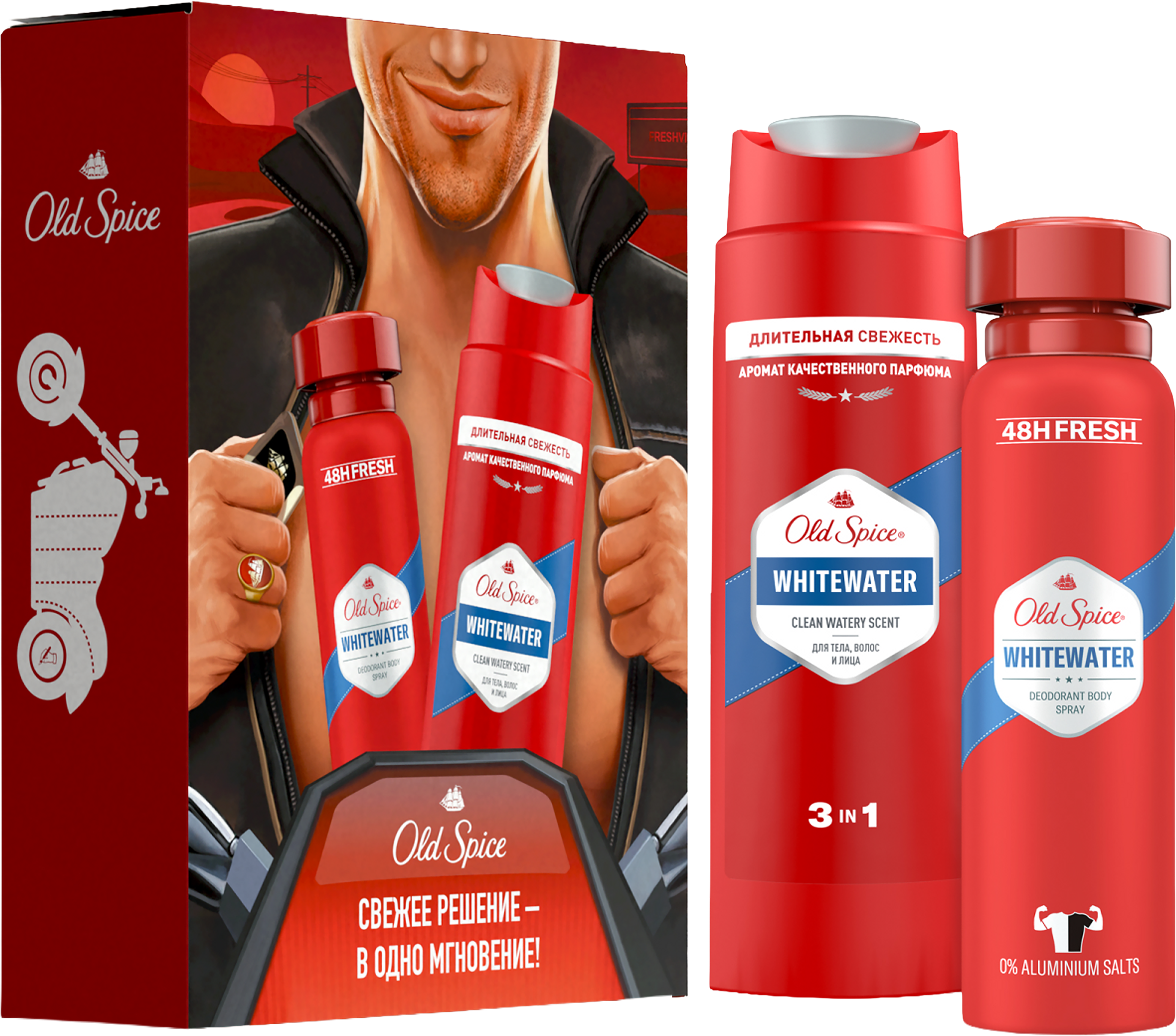Изображение товара Подарочный мужской набор OLD SPICE Whitewater гель для душа и дезодорант-спрей 150мл+250мл