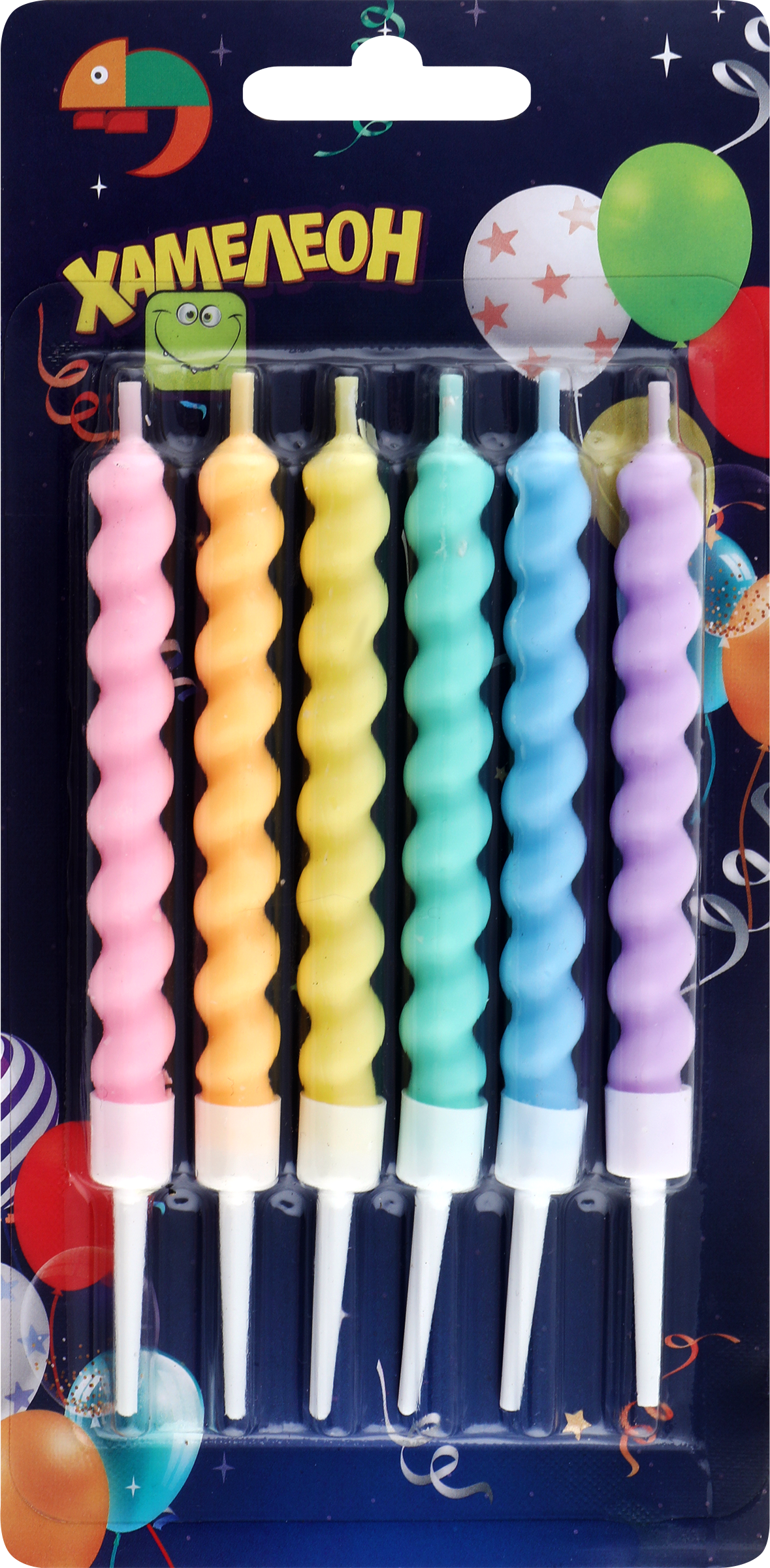 Изображение товара Свеча для торта ХАМЕЛЕОН с подставкой, Арт. VPH079, 6шт
