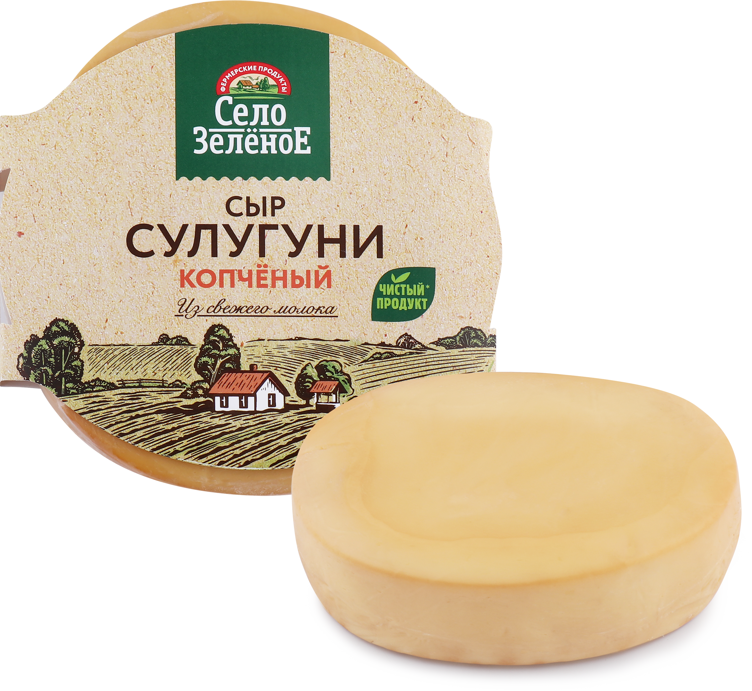 Изображение товара Сыр копченый СЕЛО ЗЕЛЕНОЕ Сулугуни 40% 280г рассольный