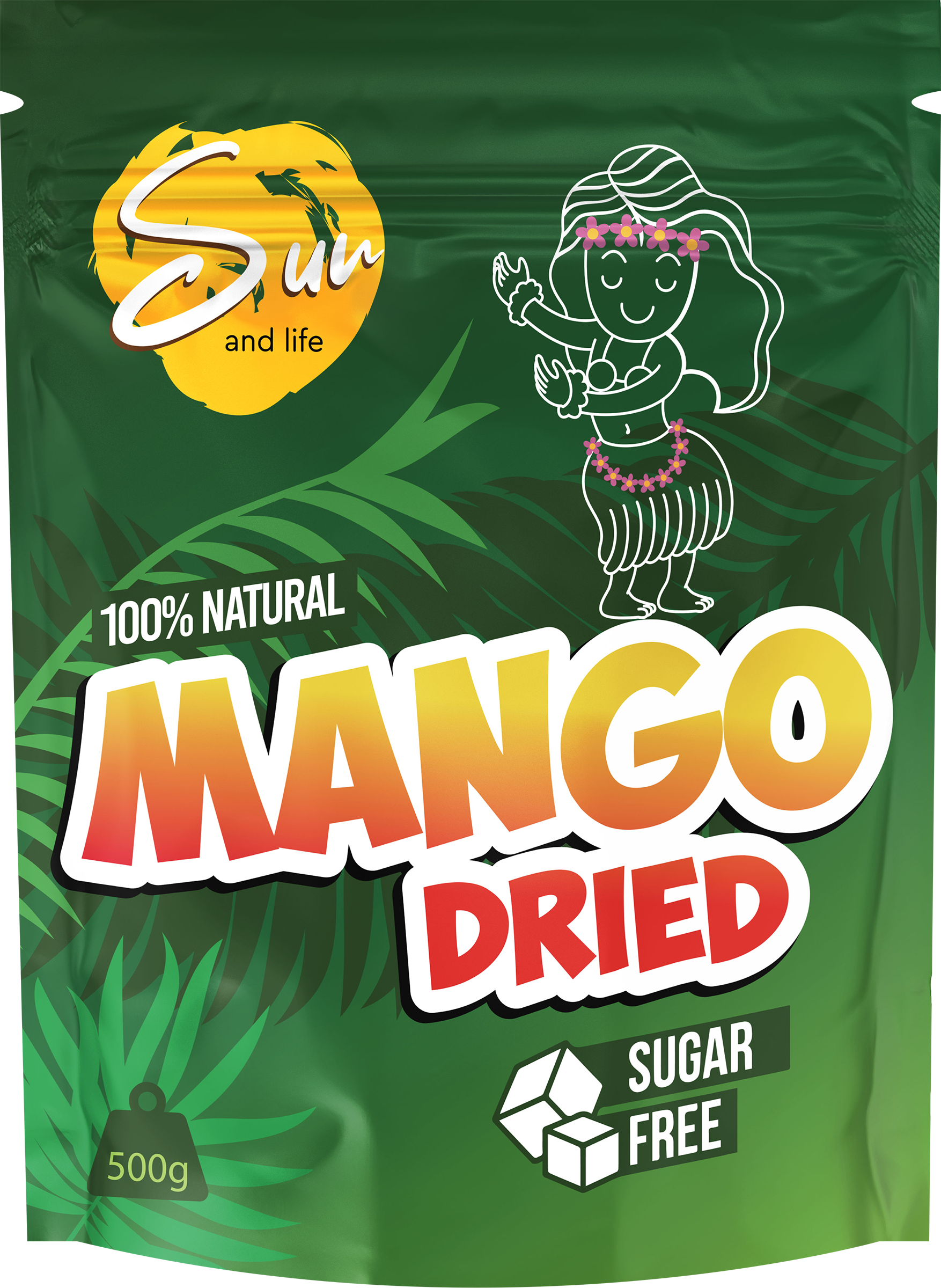 Изображение товара Манго сушеное SUN AND LIFE 500г натуральные сухофрукты без сахара