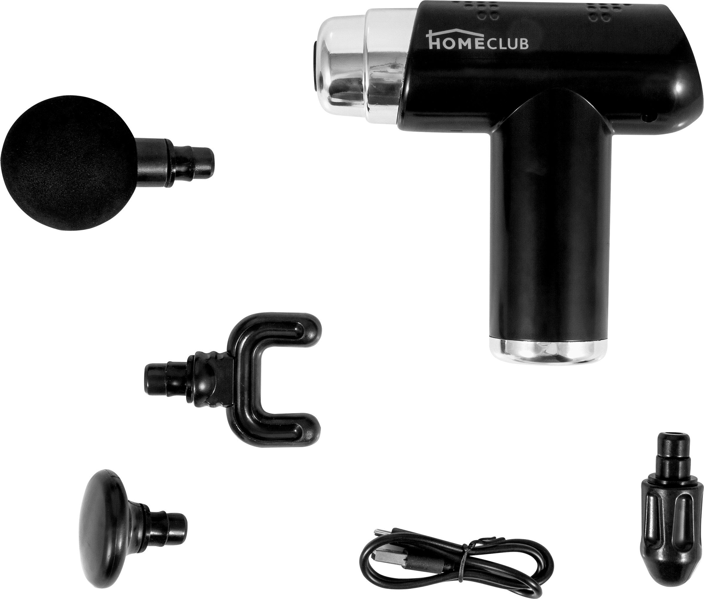 Изображение товара Массажер перкуссионный HOMECLUB 4 насадки, 6 скоростей, Арт. D3973-1