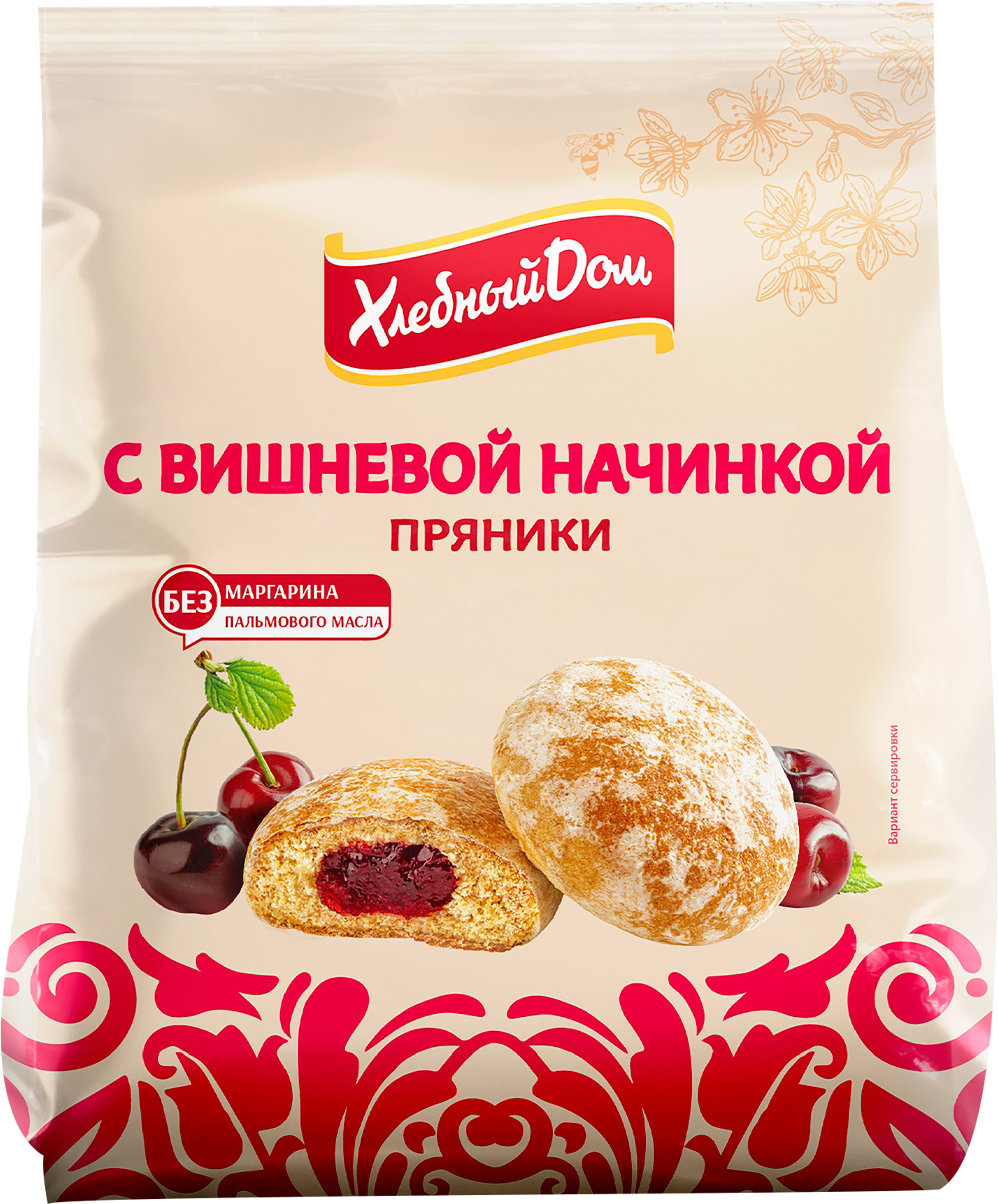 Изображение товара Пряники ХЛЕБНЫЙ ДОМ с вишневой начинкой 300г в сахарной глазури