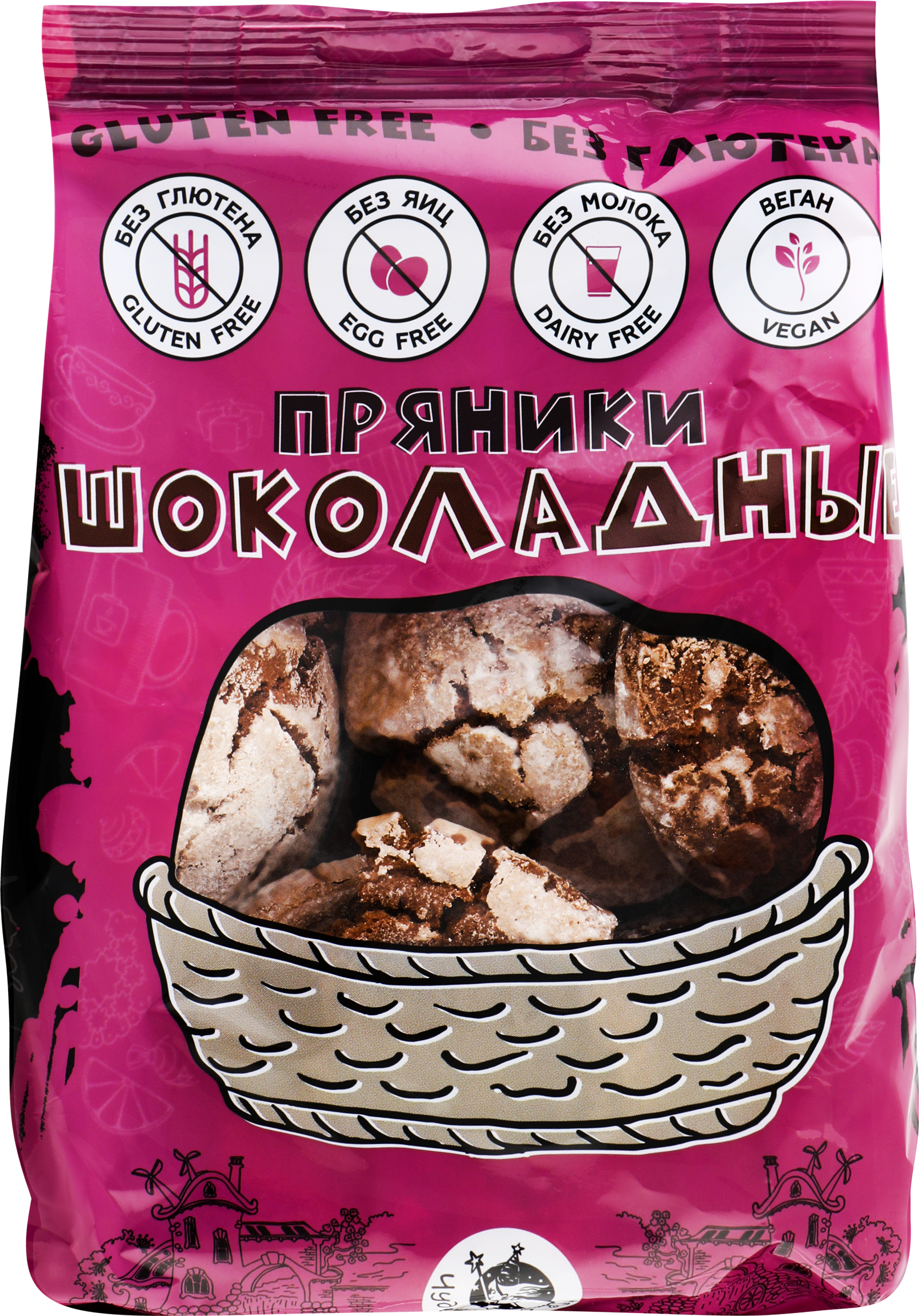 Изображение товара Безглютеновые шоколадные пряники ЧУДЕСНИЦА 180г Гипоаллергенное лакомство