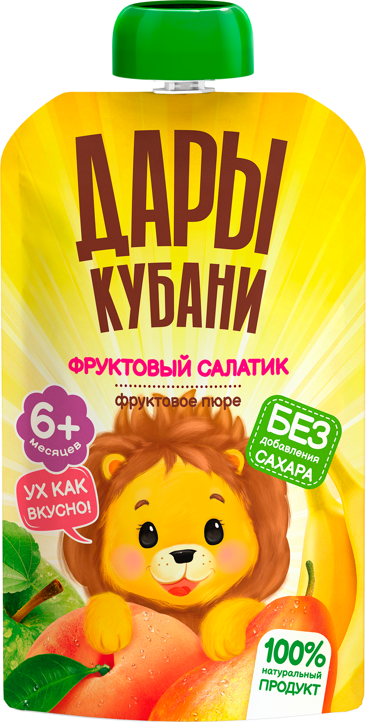Изображение товара Пюре фруктовое ДАРЫ КУБАНИ Фруктовый салатик, 90г, с 6 месяцев
