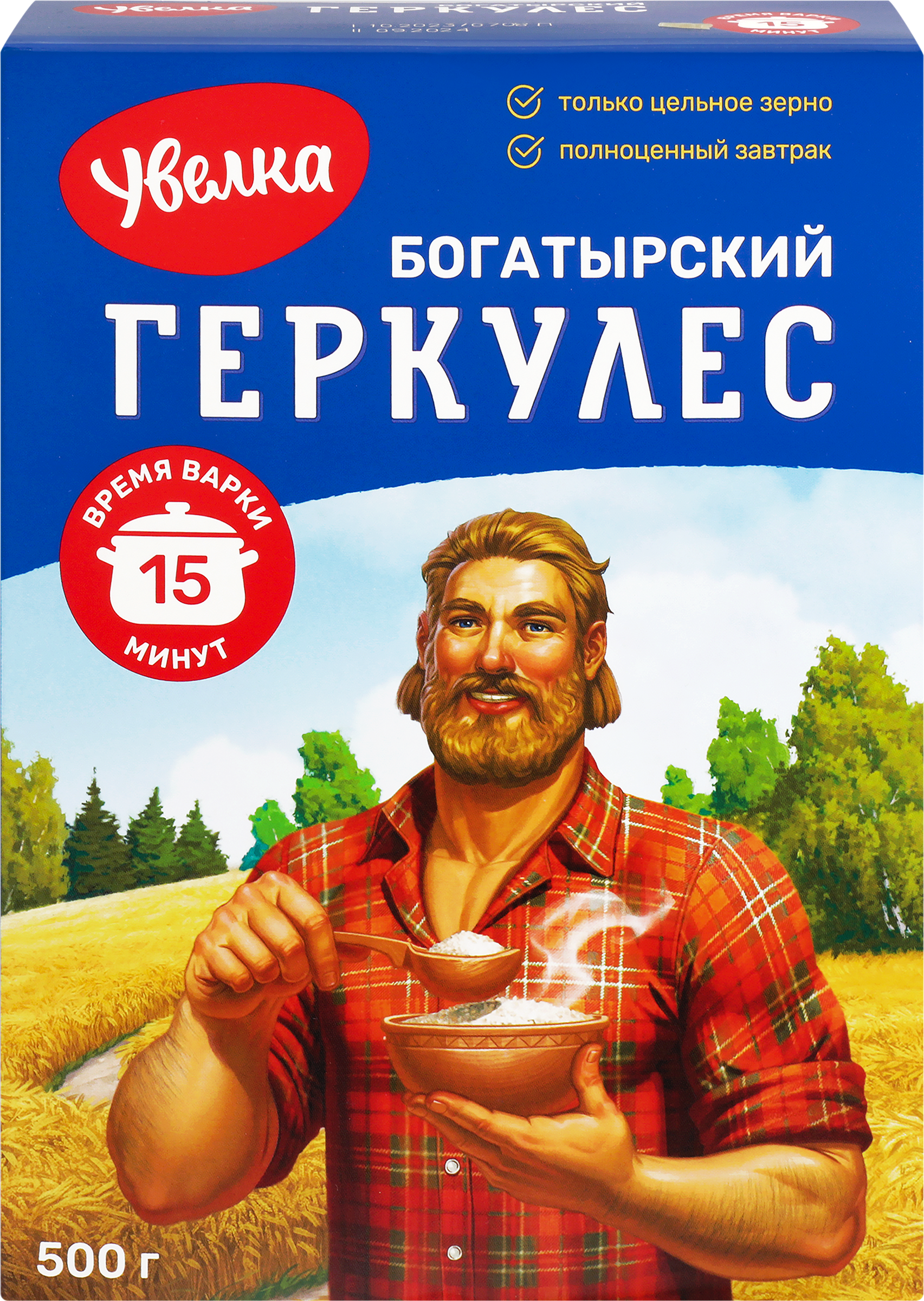 Изображение товара Хлопья овсяные УВЕЛКА Богатырский геркулес, 500г