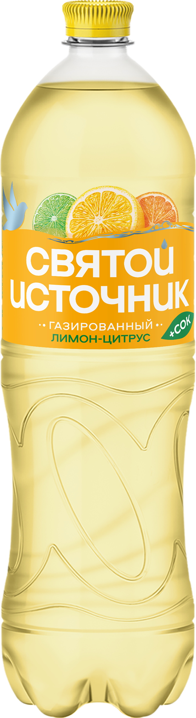 Изображение товара Напиток СВЯТОЙ ИСТОЧНИК Вода со вкусом лимон, цитрус газированный, 1.5л