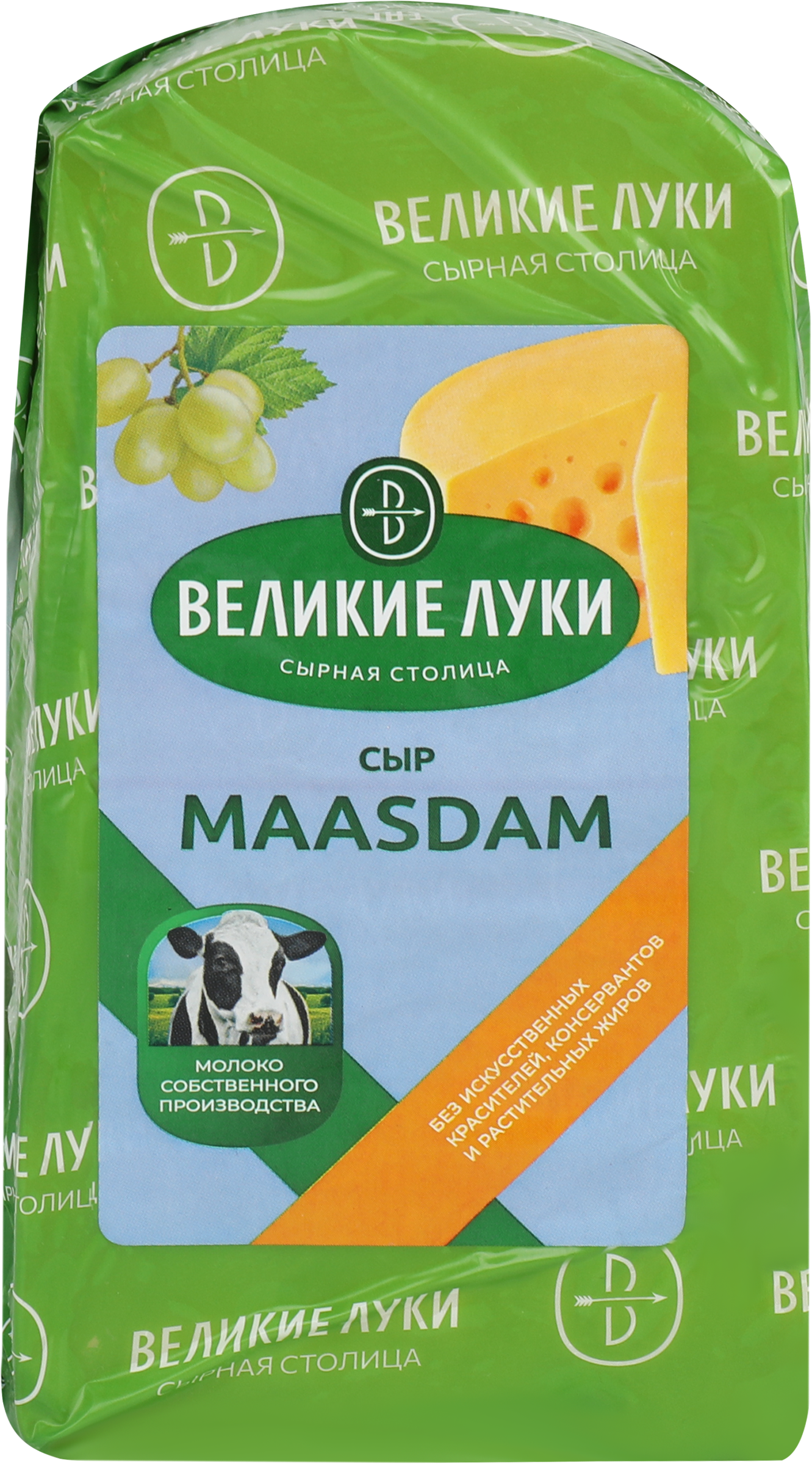 Изображение товара Сыр ВЕЛИКИЕ ЛУКИ Маасдам 45% полутвердый, без змж, весовой