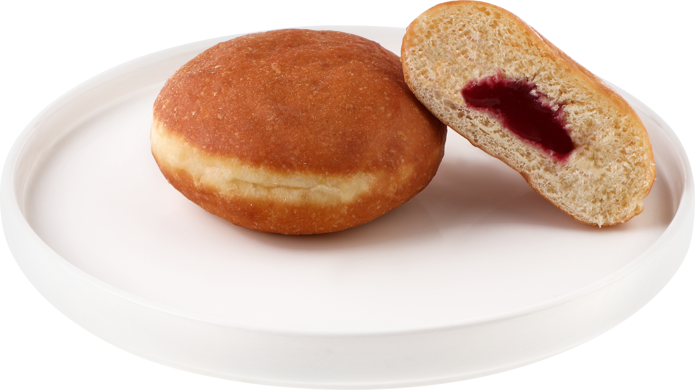 Изображение товара Пончик ЛЕНТА FRESH с малиновой начинкой 60г идеальный для завтрака