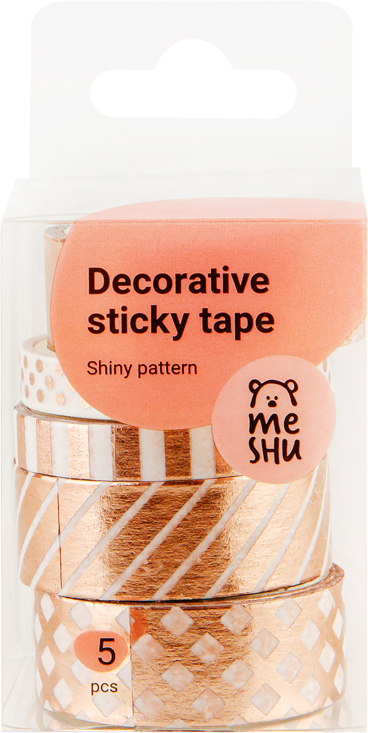 Изображение товара Декоративная клейкая лента MESHU Shiny pattern 5 шт для творчества
