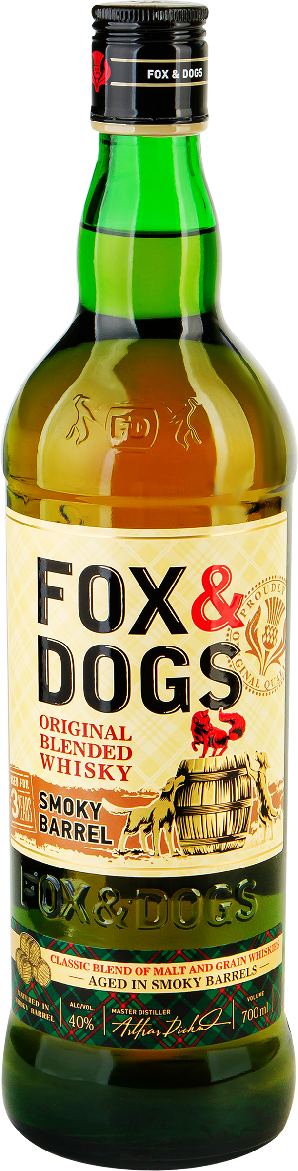 Изображение товара Виски FOX & DOGS Smoky Barrel купажированный 40% 0.7л