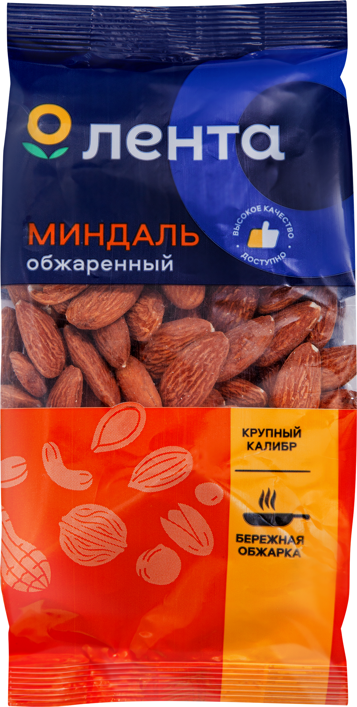 Изображение товара Миндаль ЛЕНТА жареный 150г пакет с орехами