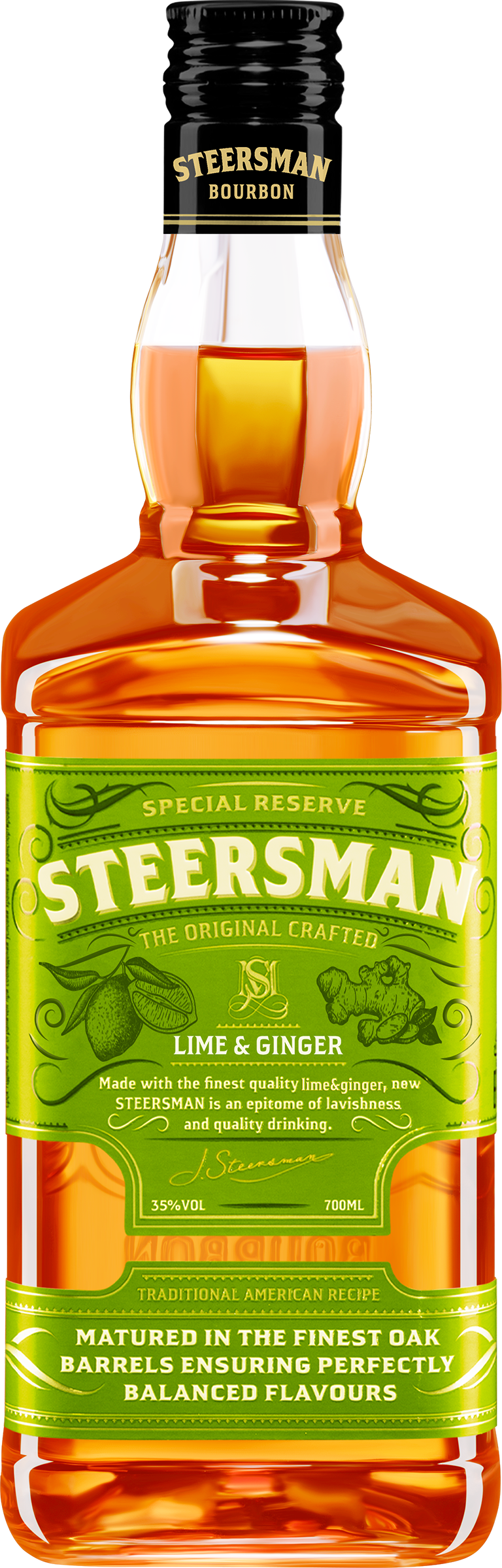 Изображение товара Коктейль STEERSMAN Lime & Ginger 35%, висковый напиток, 0.7л