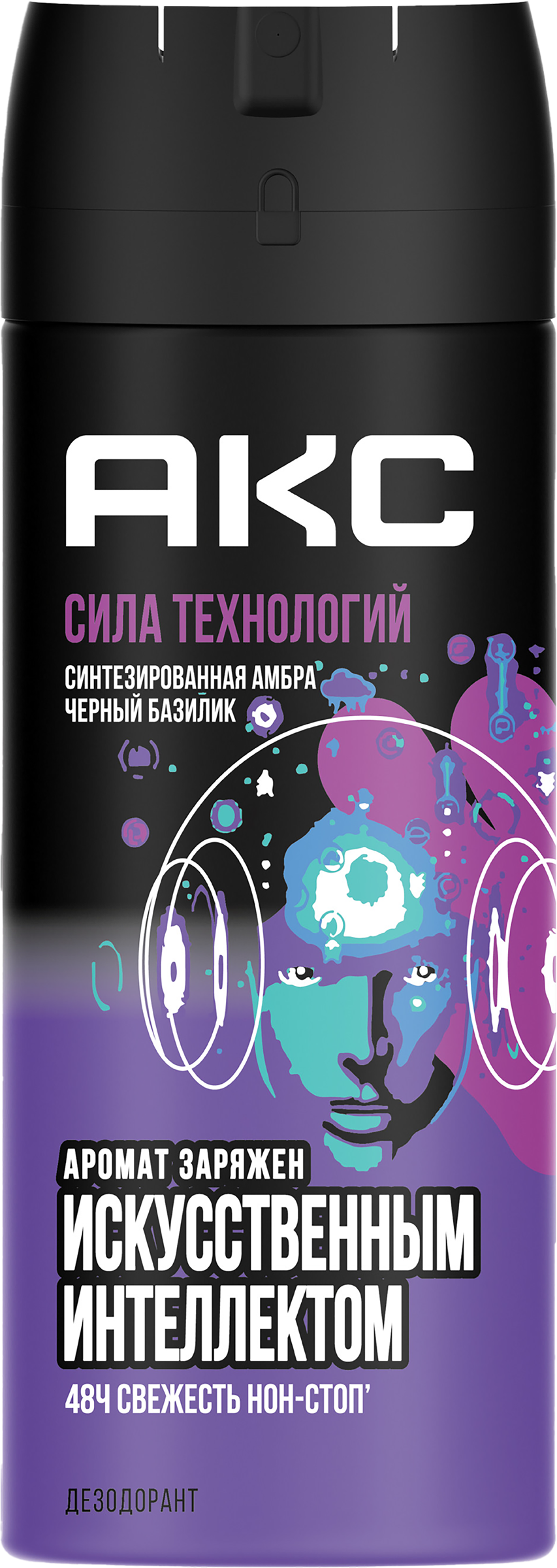 Изображение товара Мужской дезодорант-спрей АКС Сила технологий с ароматами амбры и базилика 150мл