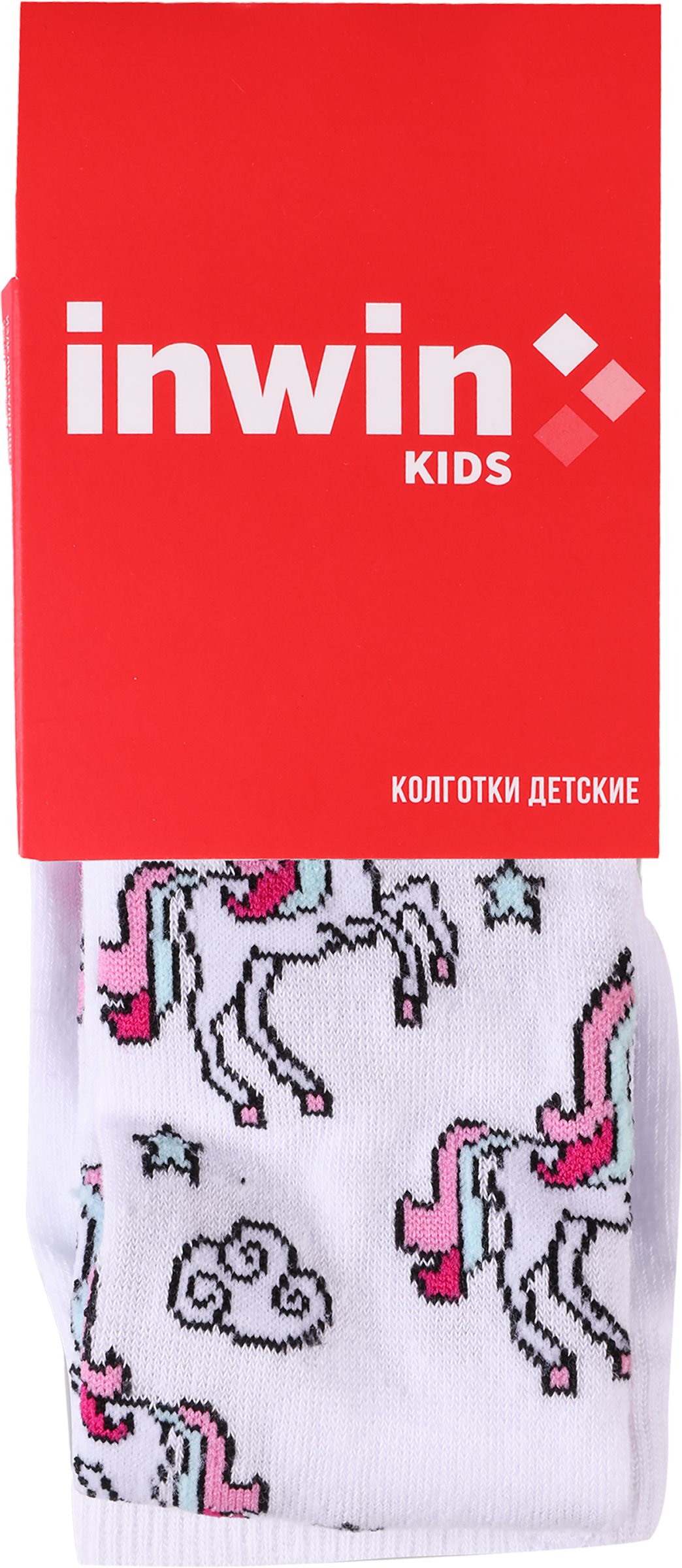 Изображение товара Колготки детские INWIN р. 86-140, единороги на белом