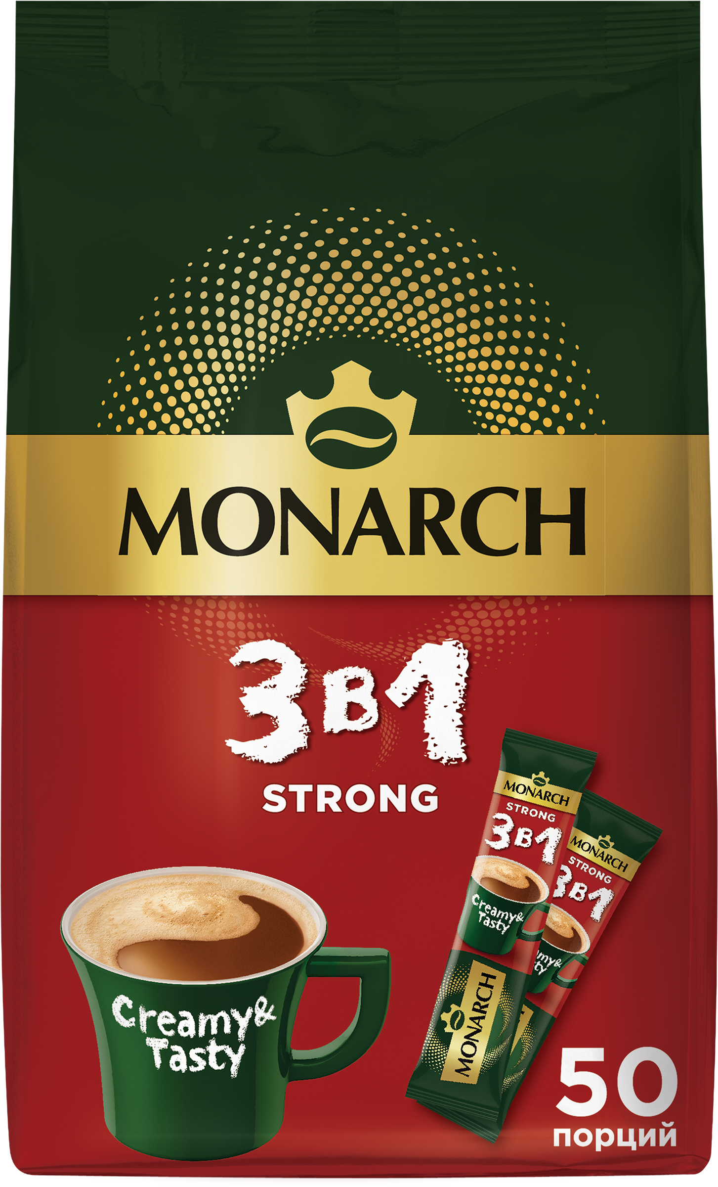 Изображение товара Напиток кофейный растворимый MONARCH Strong 3в1, 650г