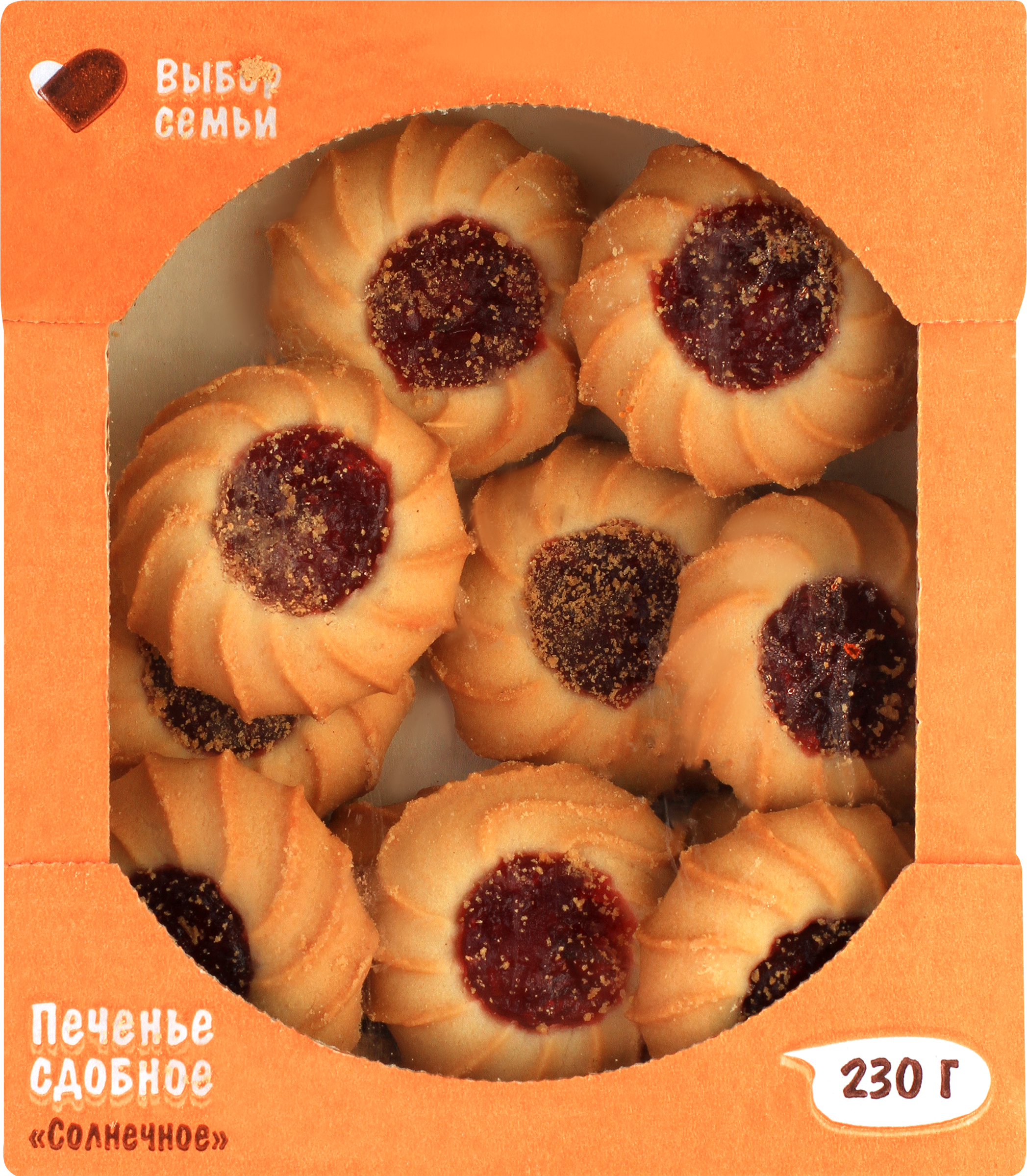 Изображение товара Печенье сдобное ВЫБОР СЕМЬИ Солнечное, 230г