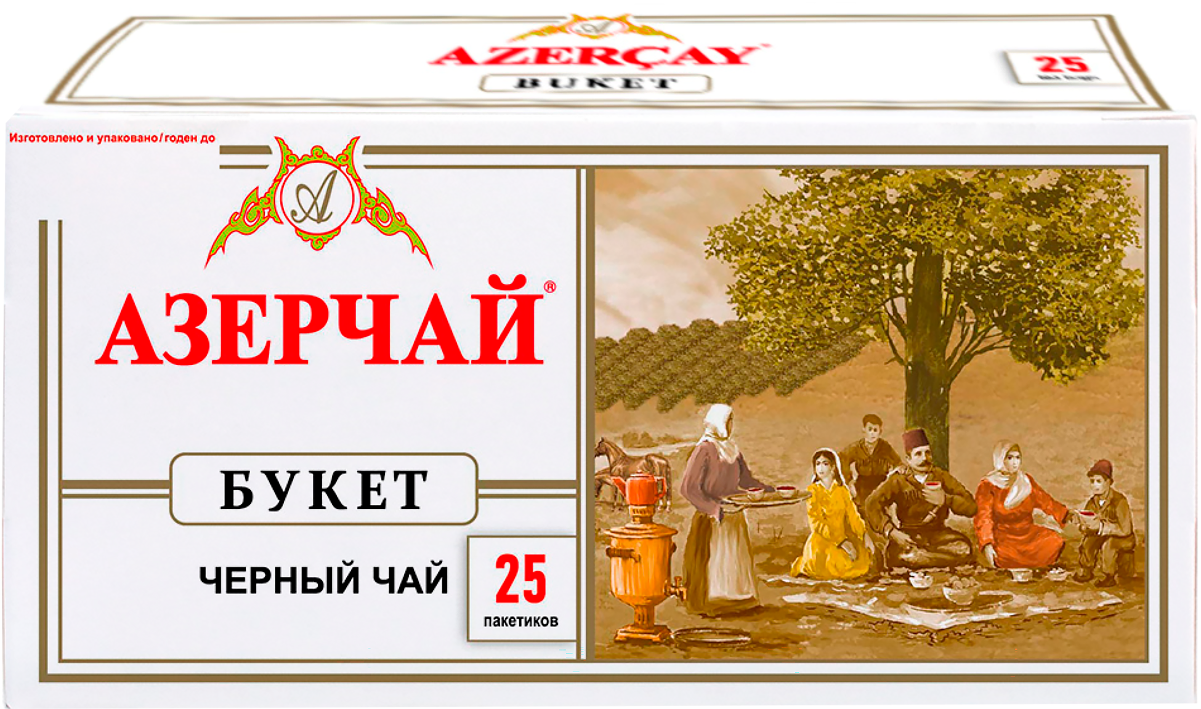 Изображение товара Чай черный АЗЕРЧАЙ Байховый букет, 25пак