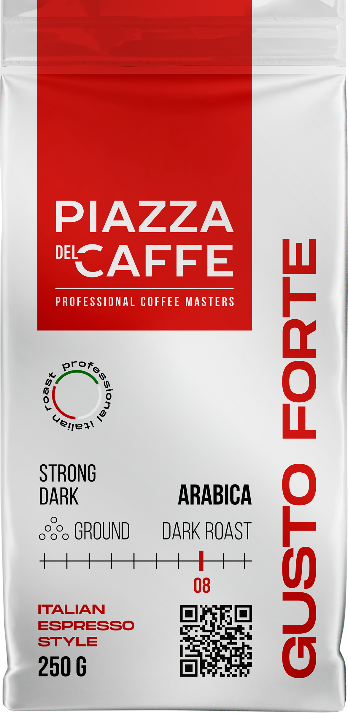 Изображение товара Кофе молотый PIAZZA DEL CAFFE Густо Форте натуральный жареный, 250г