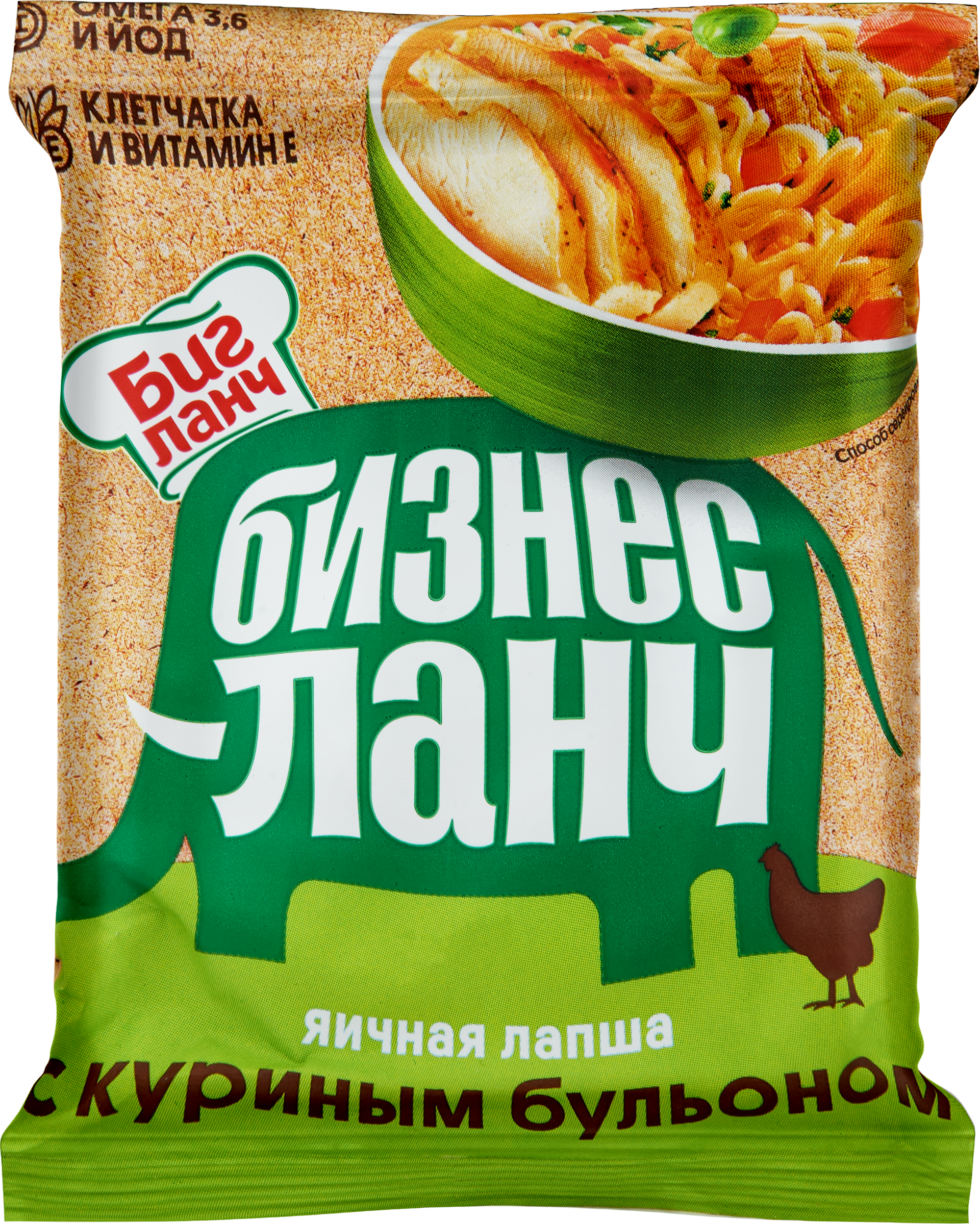 Изображение товара Лапша БИЗНЕС ЛАНЧ Яичная, с куриным бульоном, 60г