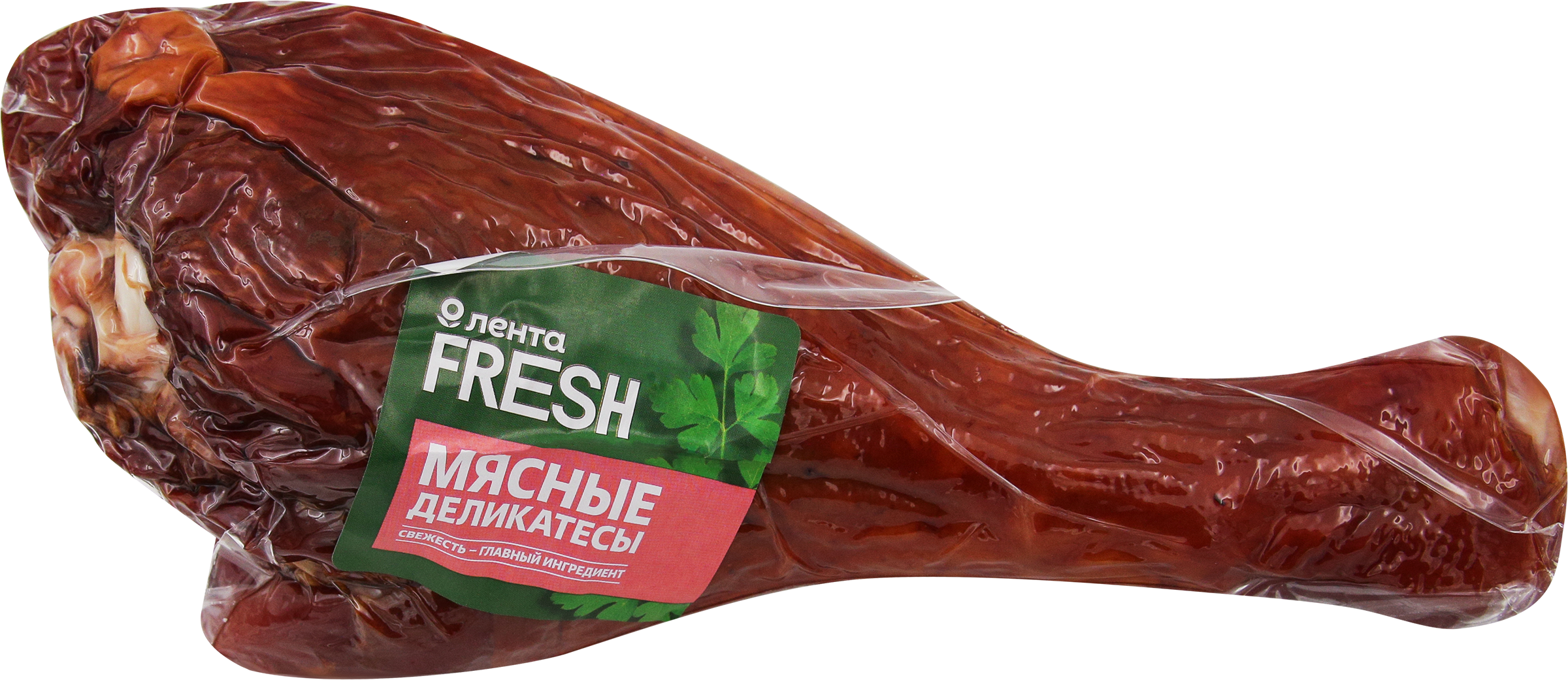 Изображение товара Голень индейки копчено-вареная ЛЕНТА FRESH весовая деликатес мясо птицы