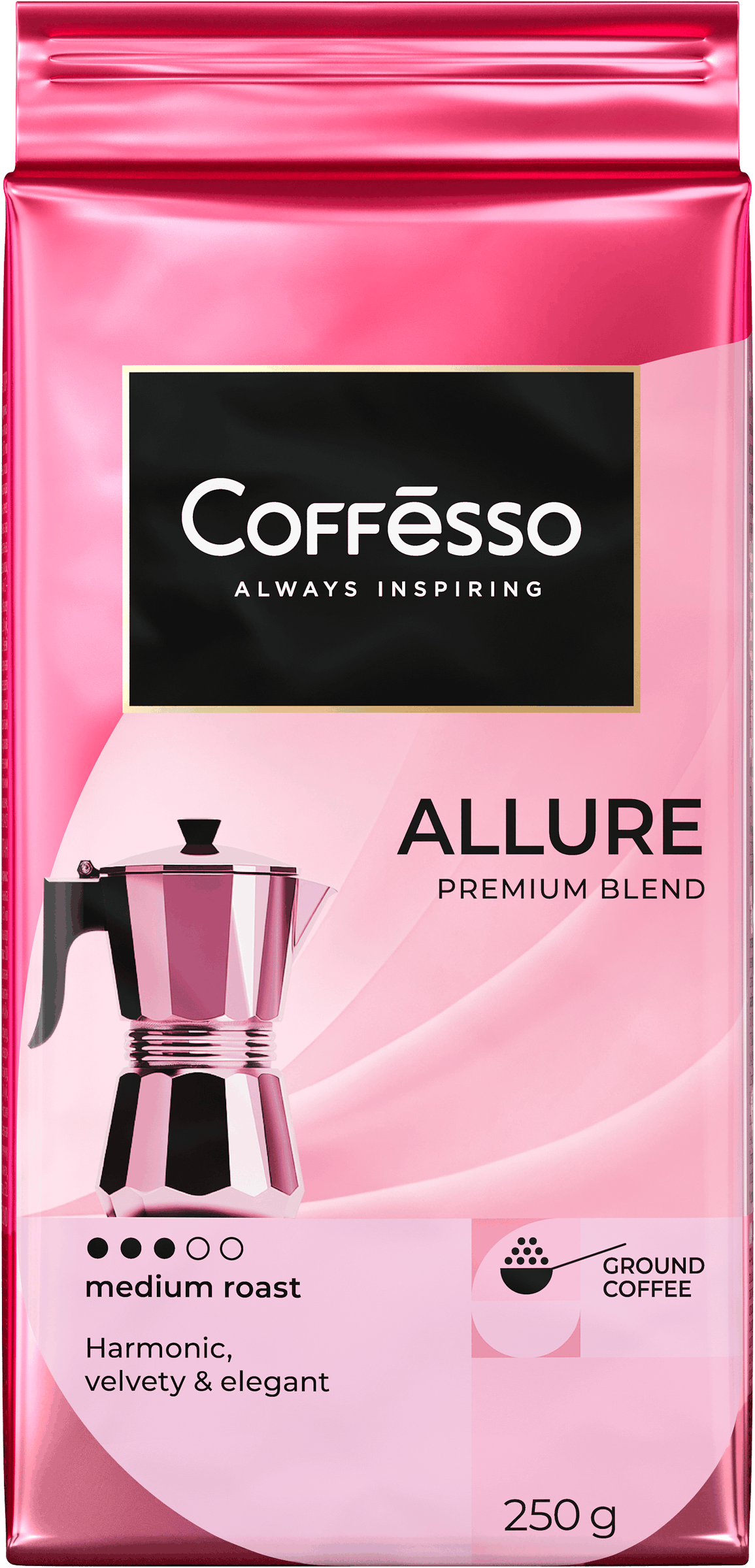 Изображение товара Кофе молотый COFFESSO Allure 250г ароматный насыщенный вкус