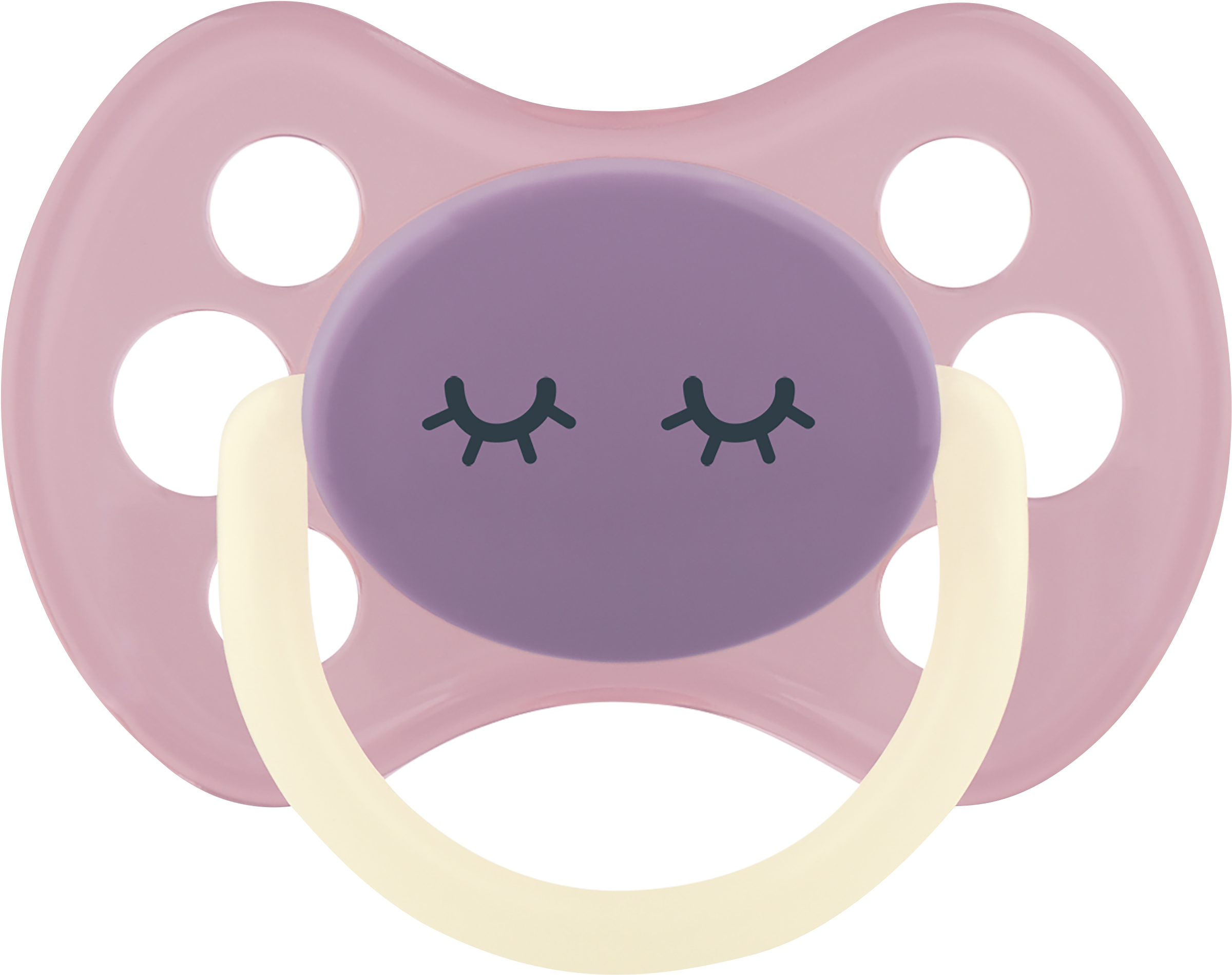 Изображение товара Пустышка LUBBY Just с круглым соском и светящимся кольцом для малышей 6 месяцев