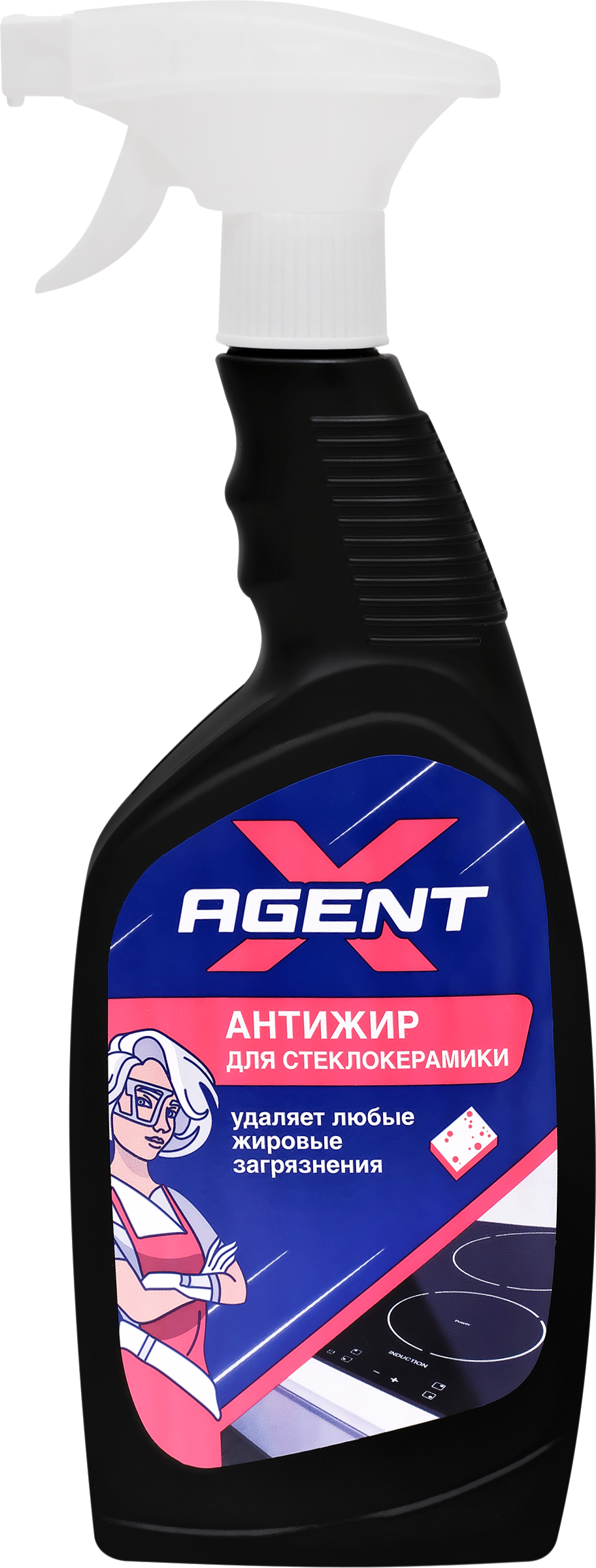Изображение товара Спрей для чистки стеклокерамики AGENT X Антижир, 600мл