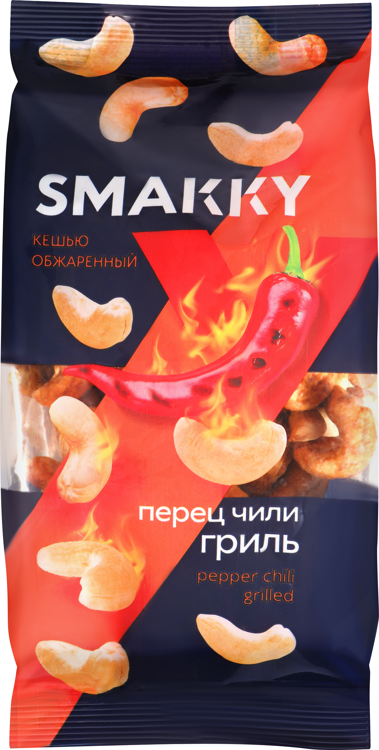Изображение товара Кешью SMAKKY жареный с перцем 150г орехи пикантные вкусные полезные