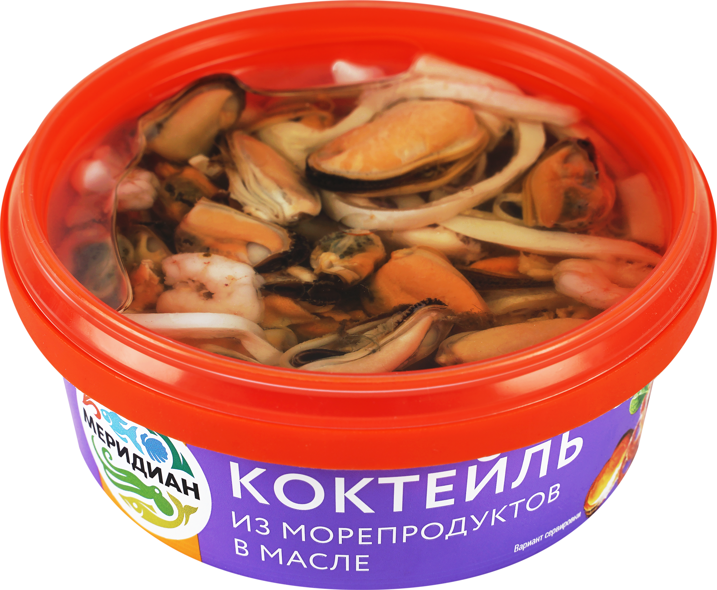 Изображение товара Коктейль из морепродуктов МЕРИДИАН в масле, 270г