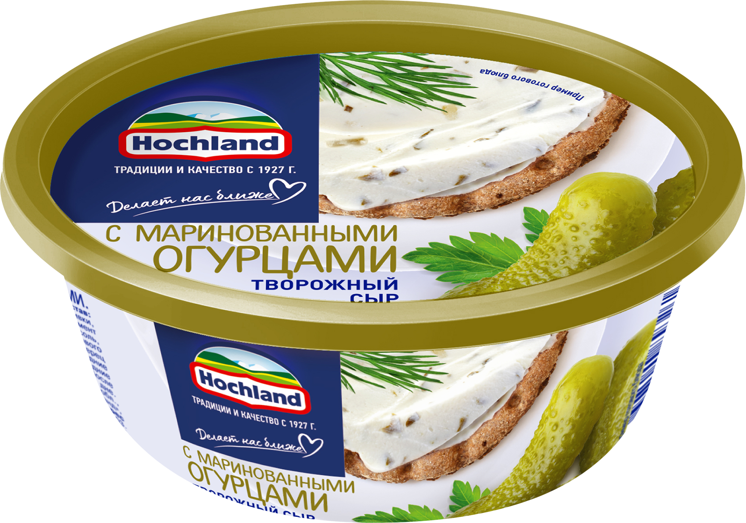 Изображение товара Сыр творожный HOCHLAND с маринованными огурцами 60%, без змж, 140г