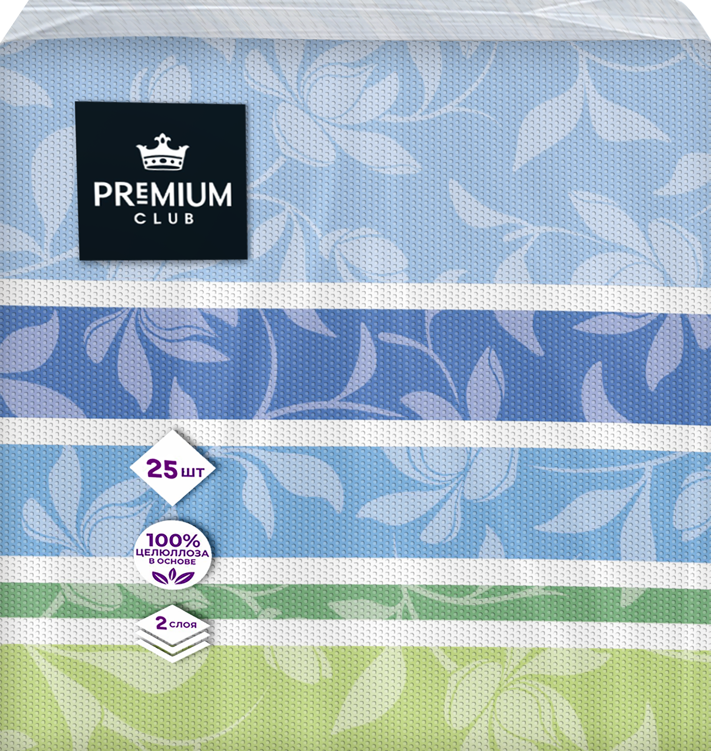Изображение товара Бумажные салфетки PREMIUM CLUB 2-слоя 33х33 см 25 шт для сервировки