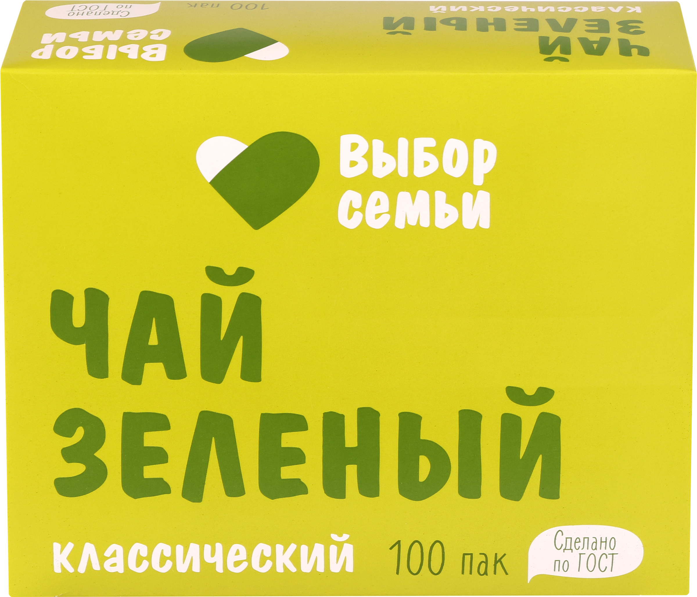 Изображение товара Чай зеленый ВЫБОР СЕМЬИ мелкий, листовой, 100пак