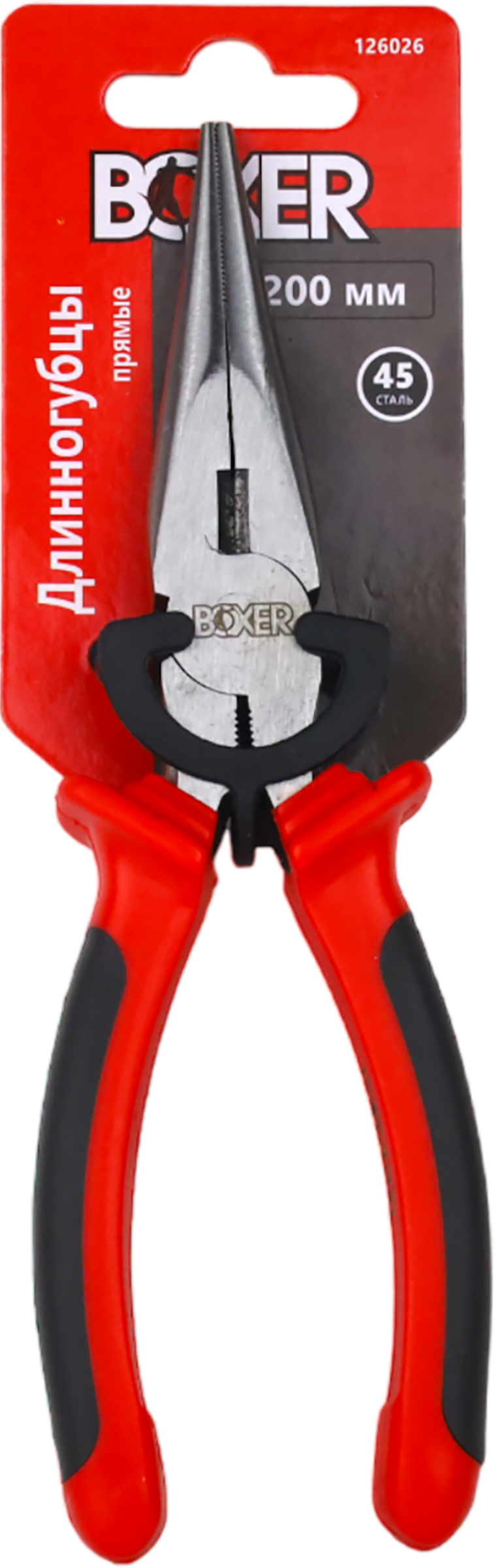 Изображение товара Длинногубцы BOXER 200мм с двухкомпонентными рукоятками