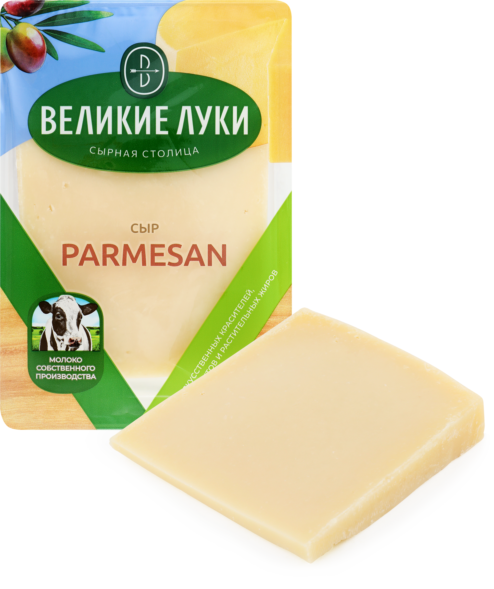 Изображение товара Сыр твердый ВЕЛИКИЕ ЛУКИ Parmesan 40%, 3 месяца, без змж, 180г